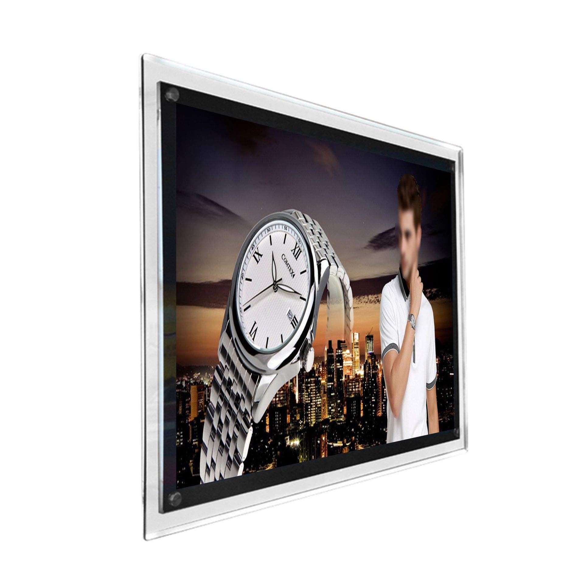 HKSIGN A1 Wall Mounted led Light Box Store Sign Holders Crystal Poster Frame Advertising Display