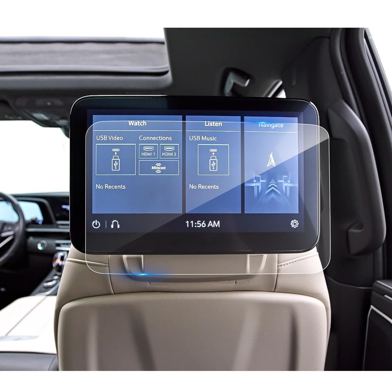 (2Pack) 2021-2025 2026 Escalade Screen Protector for Cadillac Escalade & Escalade IQ Rear-seat 12.6-inch Touch Screen, 9H Tempered Glass 2023 2024 Escalade V Accessories HD Transparent 12.6"