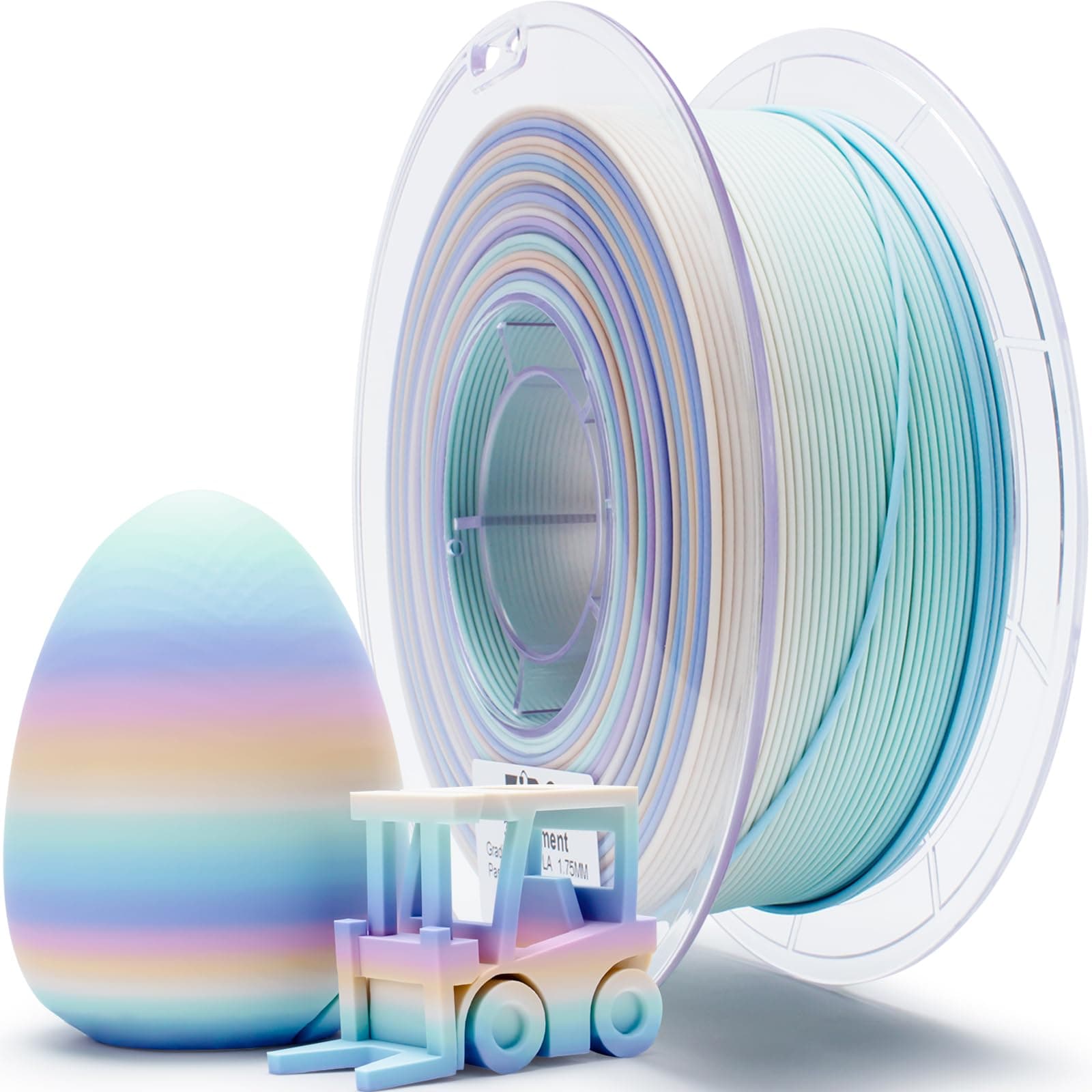 ZIRO Matte Gradient PLA Filament 1.75mm, Matte Multicolor 3D Printer Filament, Fit Most FDM 3D Printers, Dimensional Accuracy +/-0.03mm, 1KG Spool, Pastel Spectrum