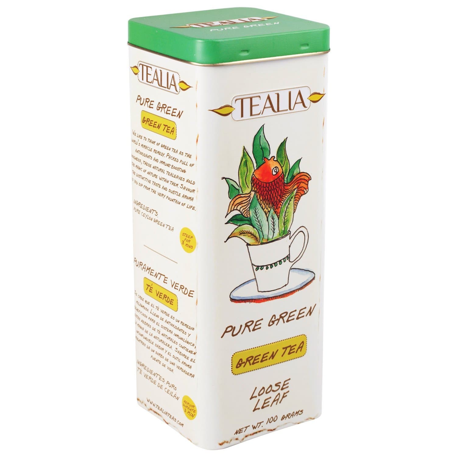 TEALIAPure Green Loose Leaf Tea, 100 g