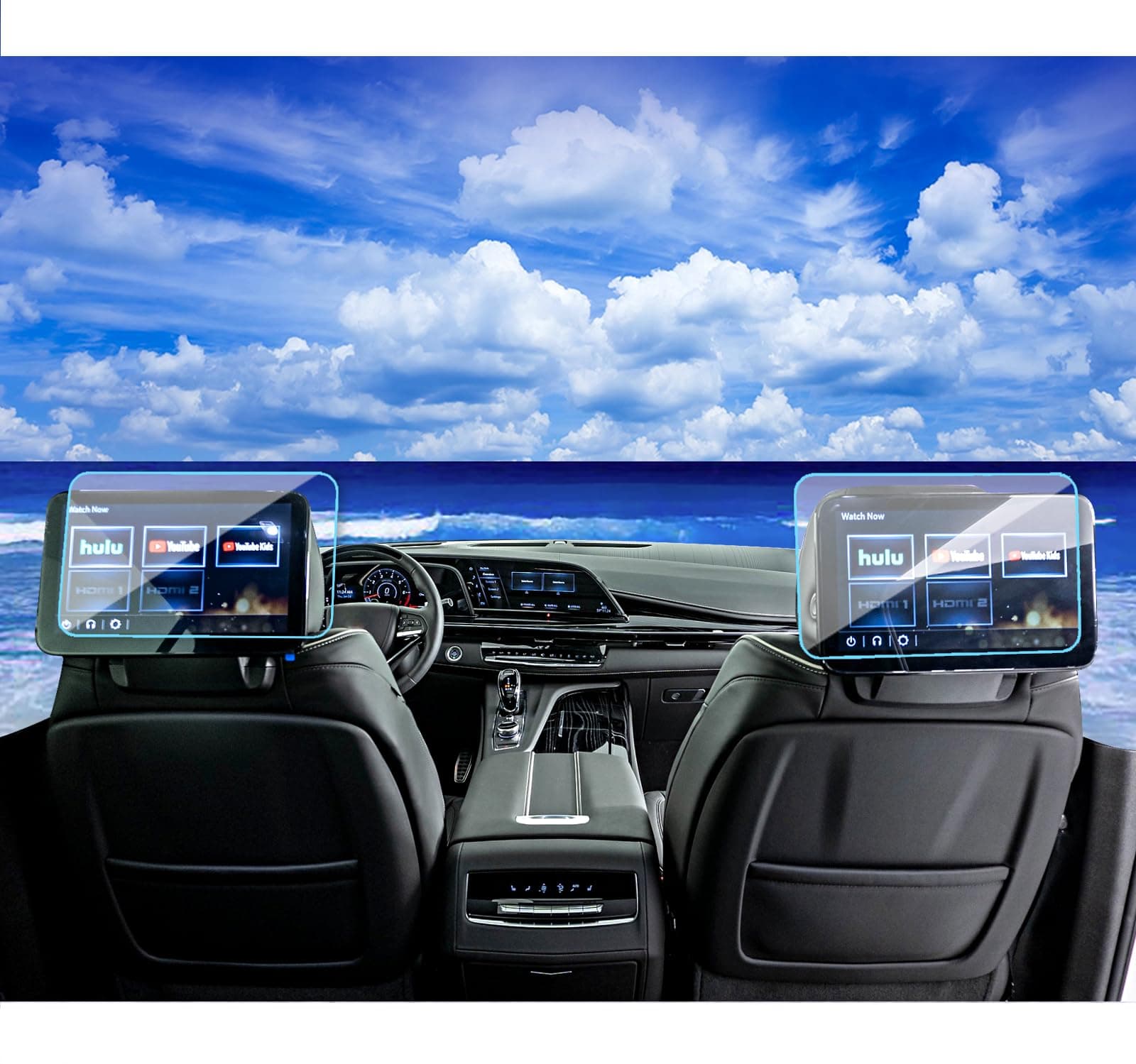 2Pack For 2024 2025 Escalade(Iq/Iql) Screen Protector 2021 2022 2023 Cadillac Escalade/Escalade-V Accessories Rear Seat Tv Dual 12.6-Inch Soft Escalade