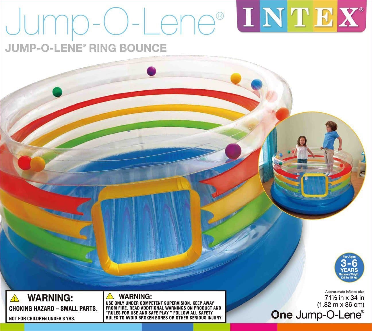 Intex Jump O Lene Plastic Ring Bounce for Kids (71.5 X 34-inches/1.82 m X 86 cm, 3-6 Years)