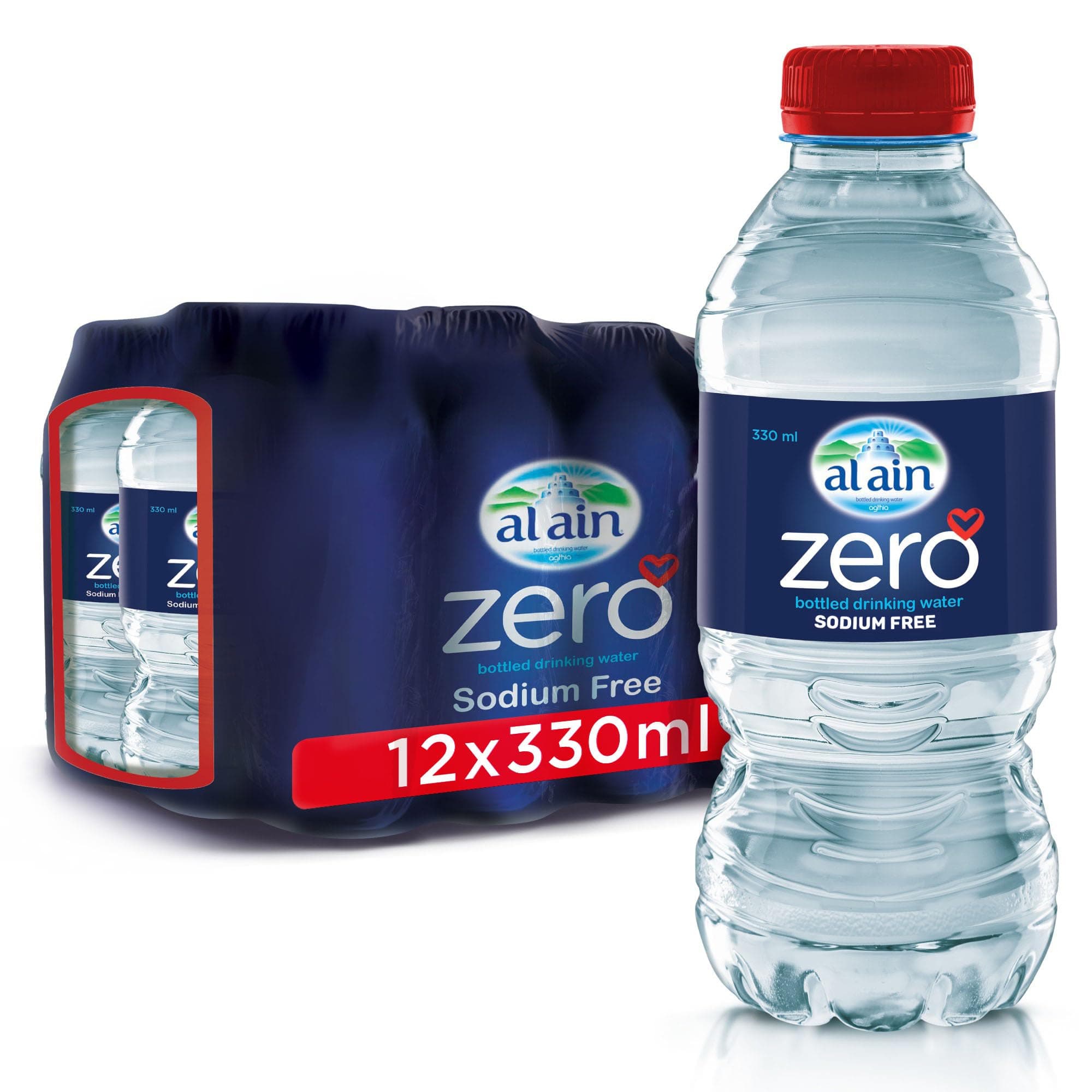 Al Ain Zero, Bottled Drinking Water - 330ml (Pack of 12)