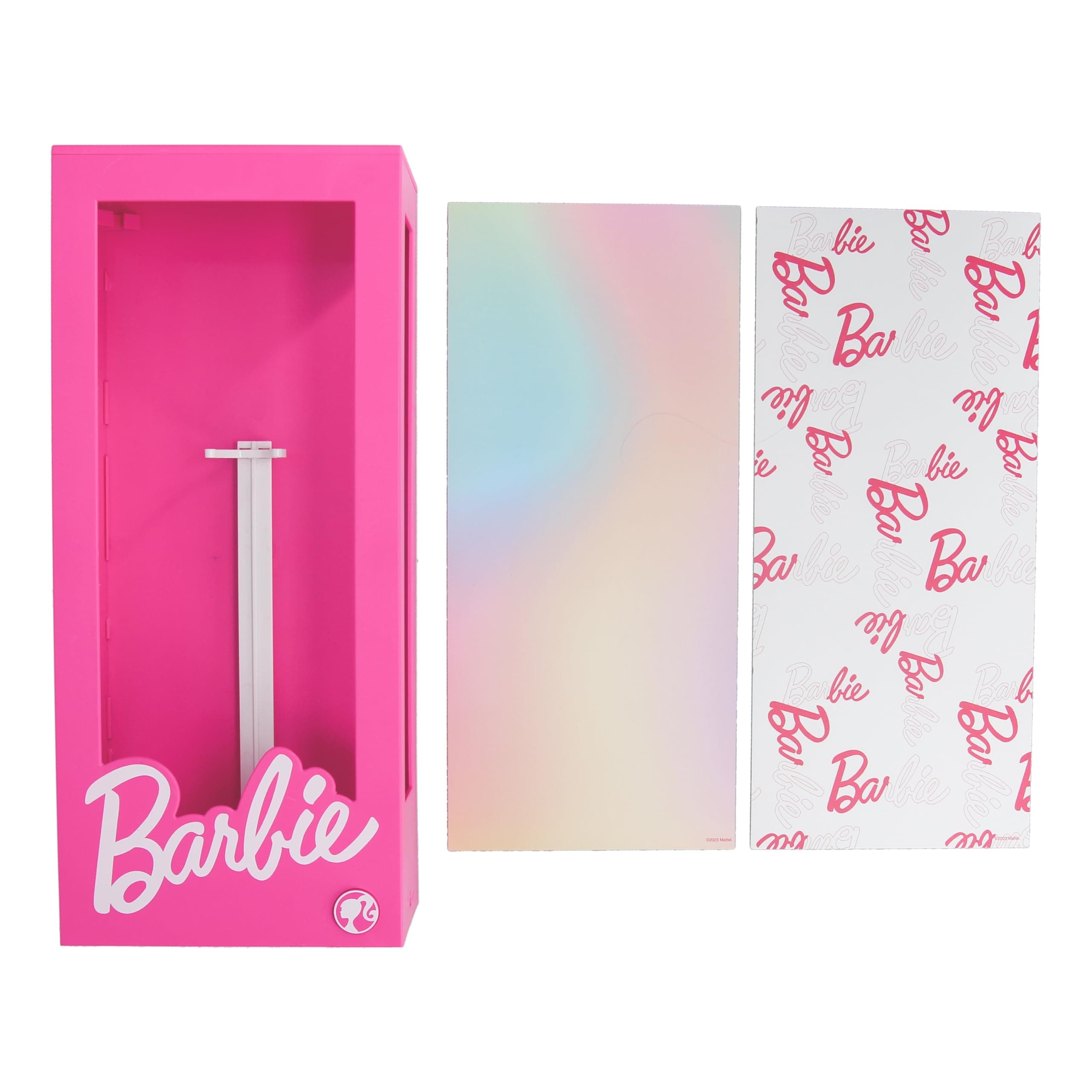 Barbie Doll Light Up Display Case Storage Box, 13" (34 cm) Tall, Collectible Doll Holder and Container