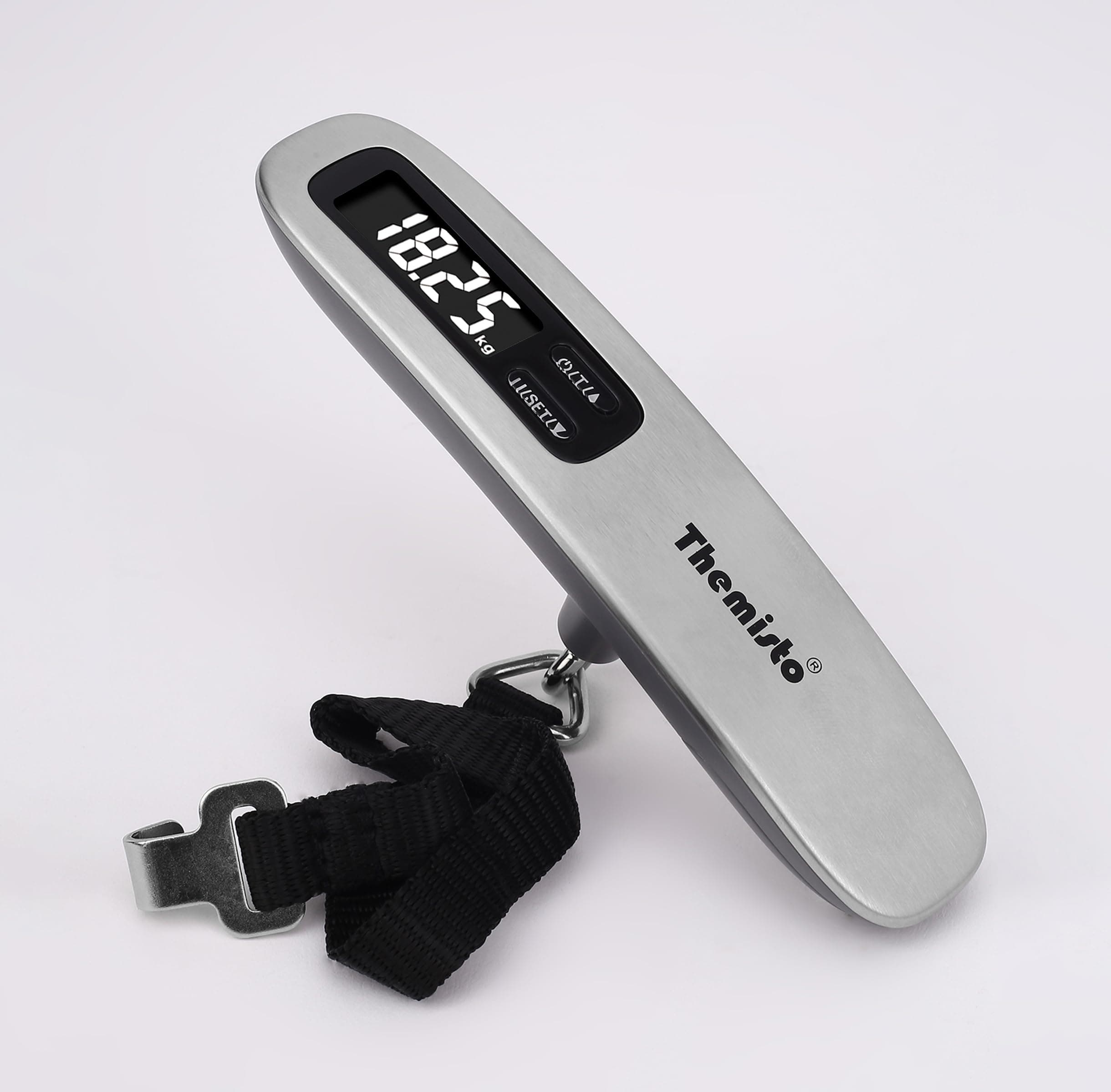 Themisto TH-WS10 Digital Luggage Scale with Target Value Setting (50kg), Silver