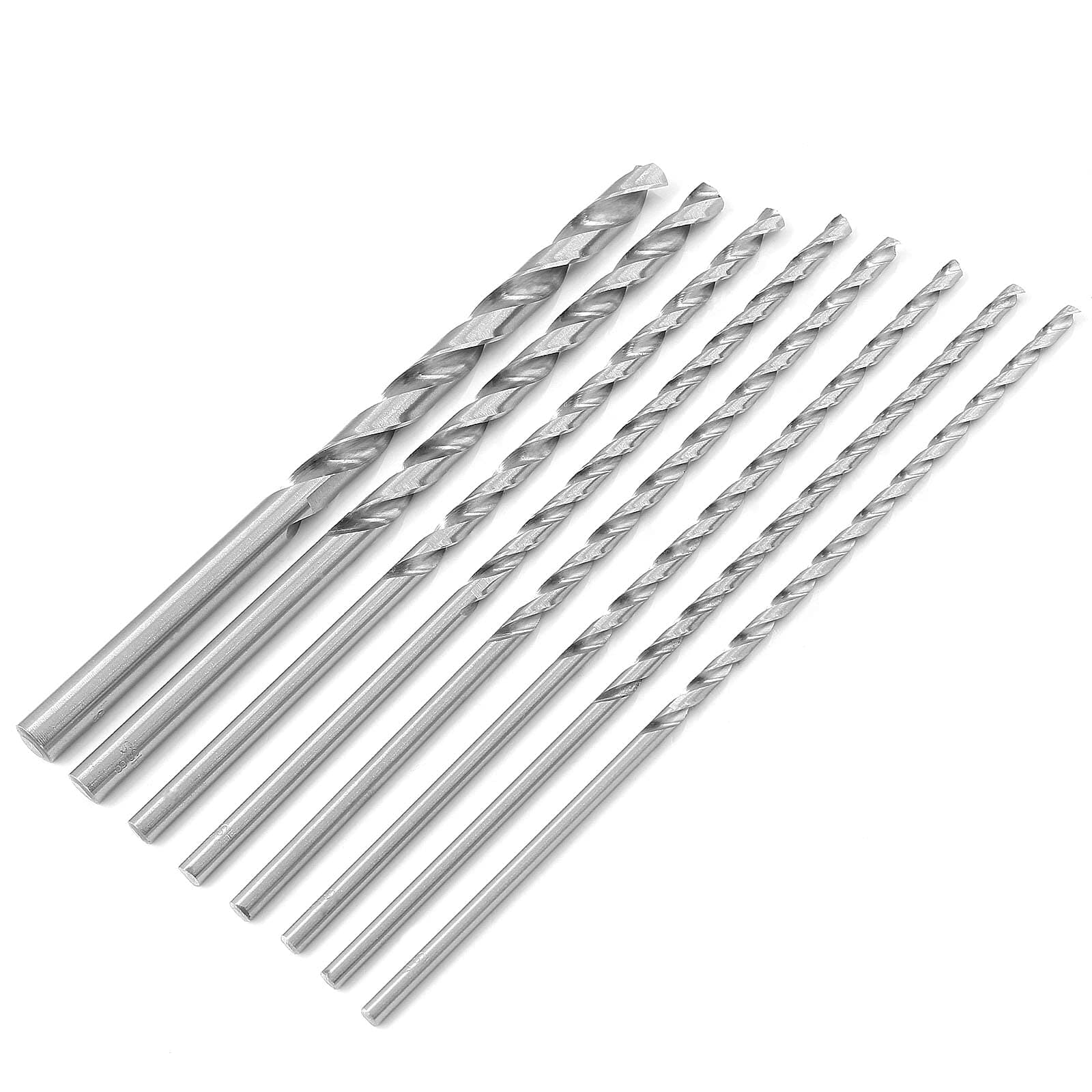 Murtenze 8Pack 200mm Extra Long Twist Drill Bit Set, High-Speed Steel Straight Shank Twist Drill Bit for Wood Plastic and Aluminum(4/4.2/4.5/5 / 5.2/6 / 8 / 10mm)
