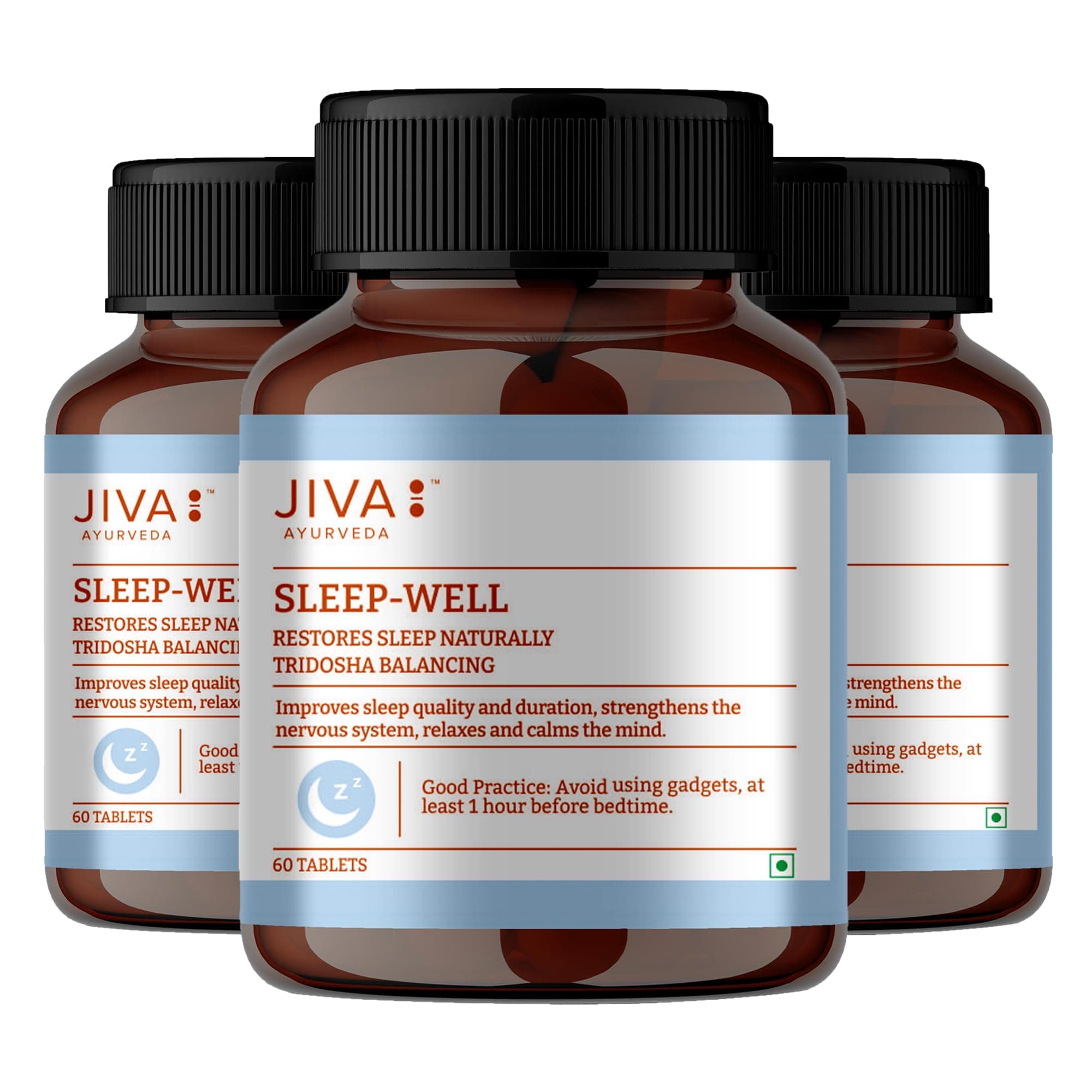 Jiva Ayurveda Sleep-Well Tablets - 60 Tablets (Pack of 3)