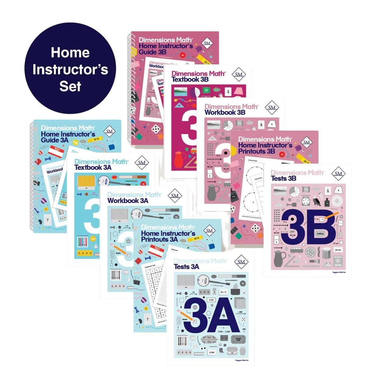 Dimensions Math Grade 3 Set with Home Instructor's Guides | Singapore Math Inc. [Paperback]