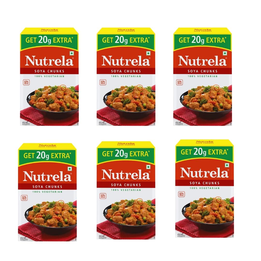 Nutrela High Protein Soya Chunks 200g (Pack of 6)