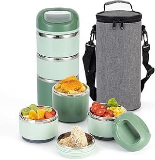 3-Layer Stainless Steel Lunch Box 1.43L- Leakproof, BPA-Free Insulated Bento Box for On-the-Go Meal Prep, Stackable Food Container for Women & Men