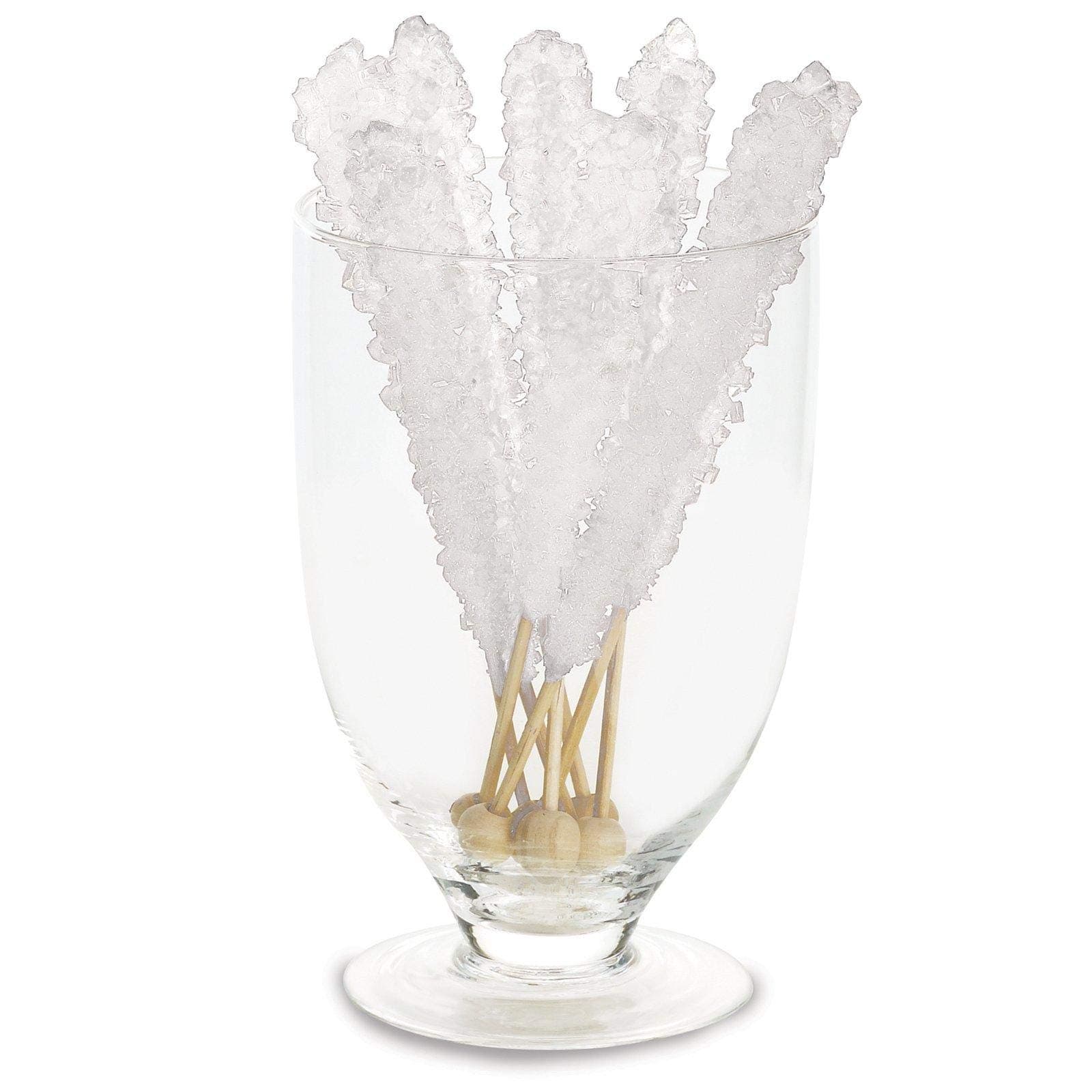 Clear (White) Rock Candy Sticks Wrapped 12 units