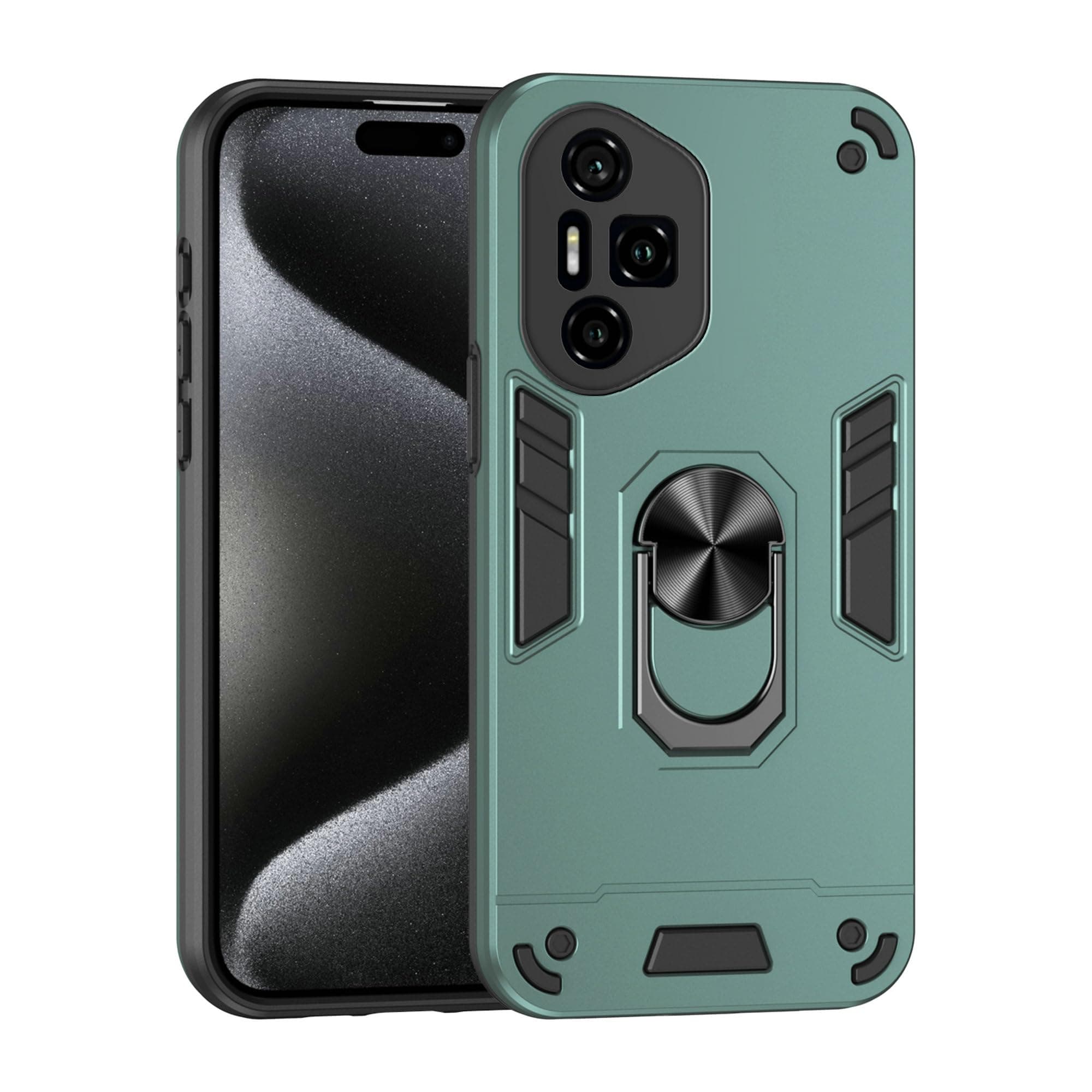 Case Compatible for Honor 300 Pro,Built-in Stand Shockproof and Drop-Proof Compatible with Honor 300 Ultra Phone Case Cover Green