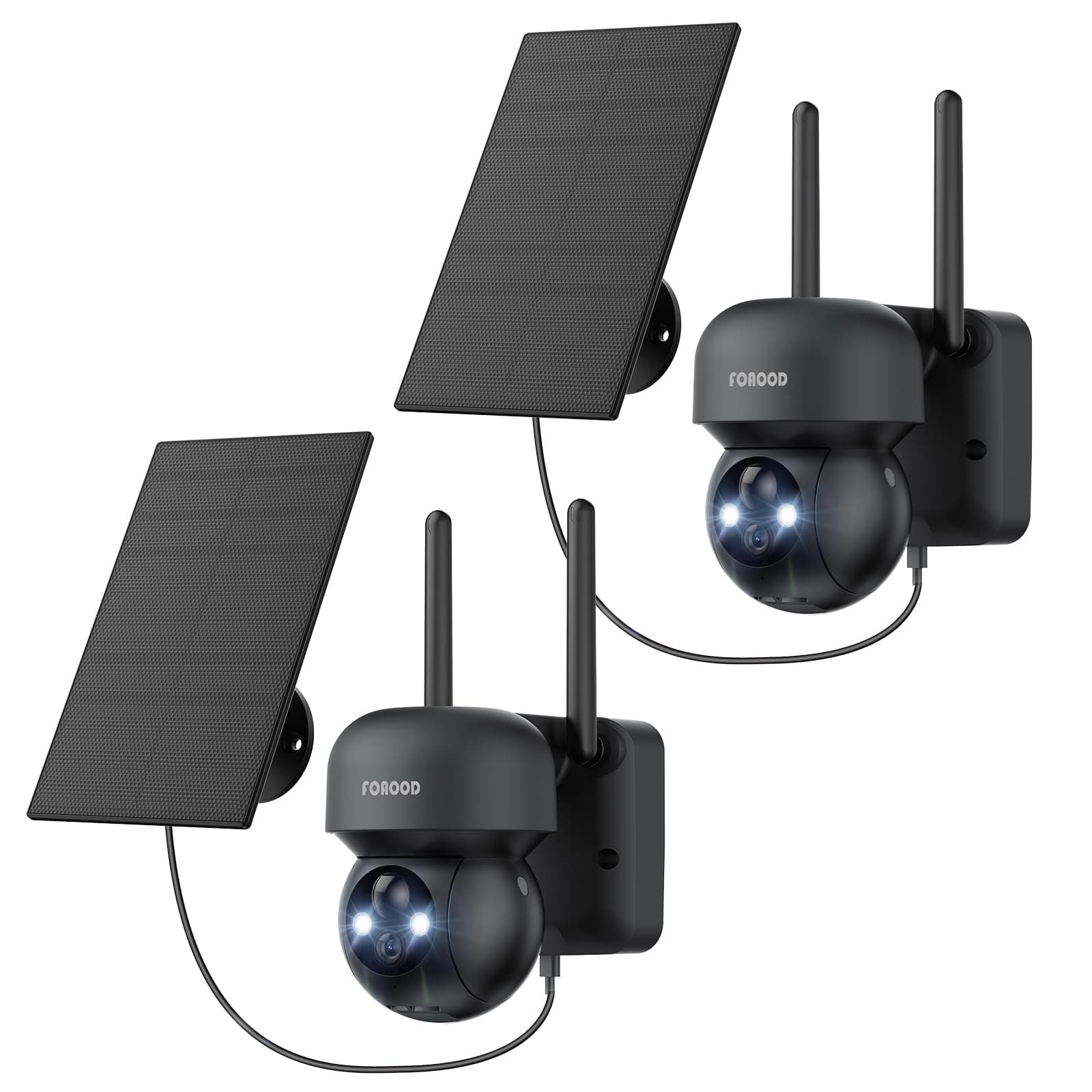 FOAOOD 2K Security Camera Wireless Outdoor, Sloar Camera for Home Security Outside, APP Controls 360° Full Coverage, Color Night Vision, Human Detection, IP65 Waterproof, 2.4G WiFi Connection