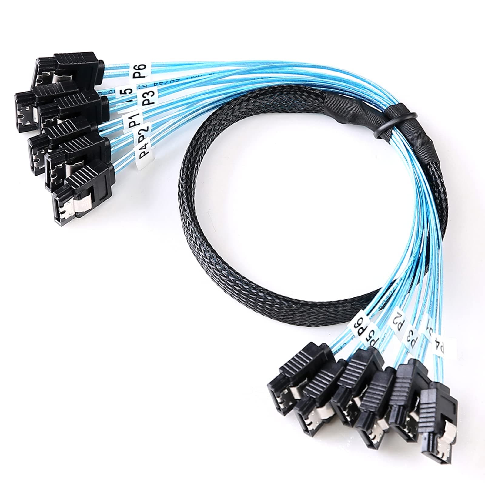 SATA-III Cable-0.5M, 6Pcs/Set-6Gbps-Sata HDD-SSD Data-Cable SAS Cable Replacement for Bitcoin Computer-Server CD DVD Drives Raid (1.6FT)