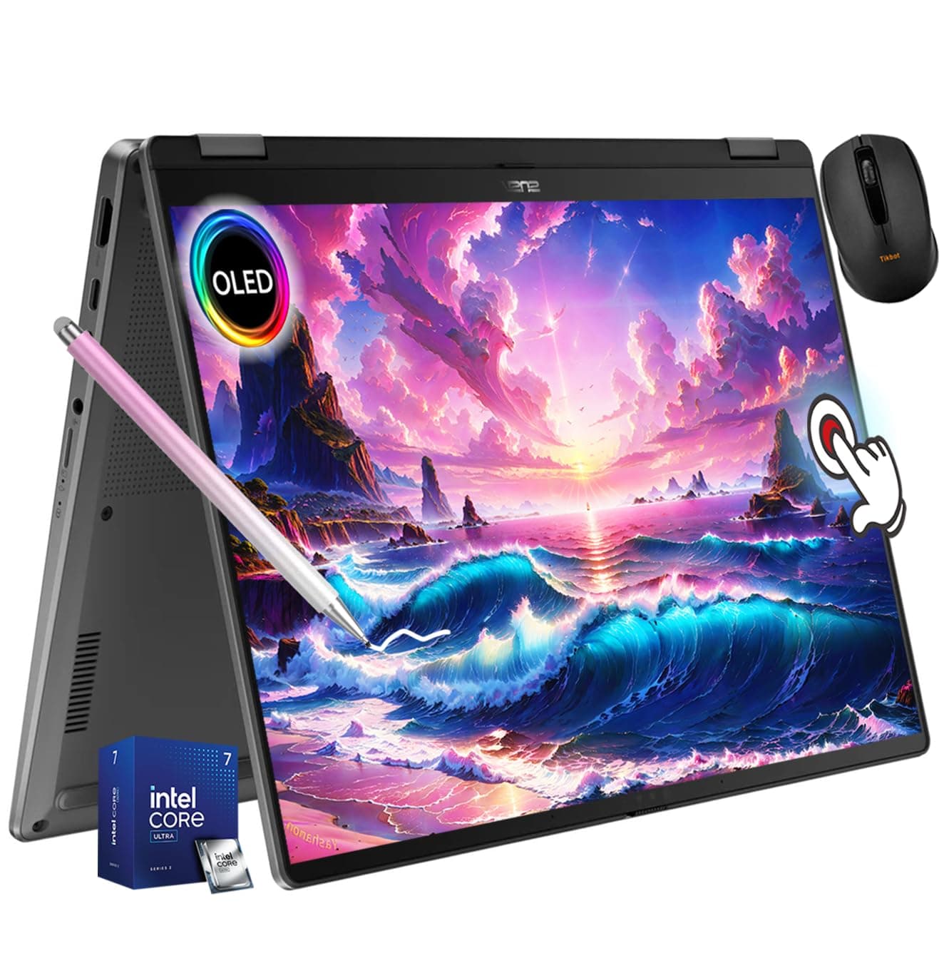 Vivobook Flip 14" OLED Touch Copilot+ Laptop, Intel EVO Core Ultra 7 256V, Wi-Fi 7, 360° Hinge, Thunderbolt4, Win 11, w/Wireless Mouse & Stylus Pen (16GB RAM | 1TB SSD)