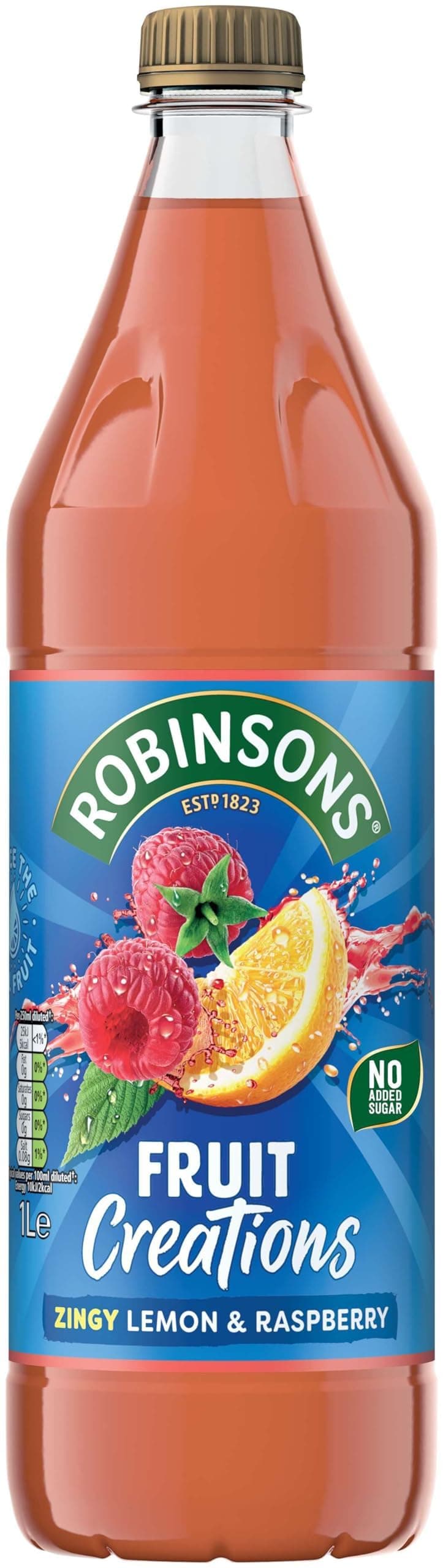 Robinsons Fruit Creations, Real Fruit Squash, Lemon and Raspberry, 1L