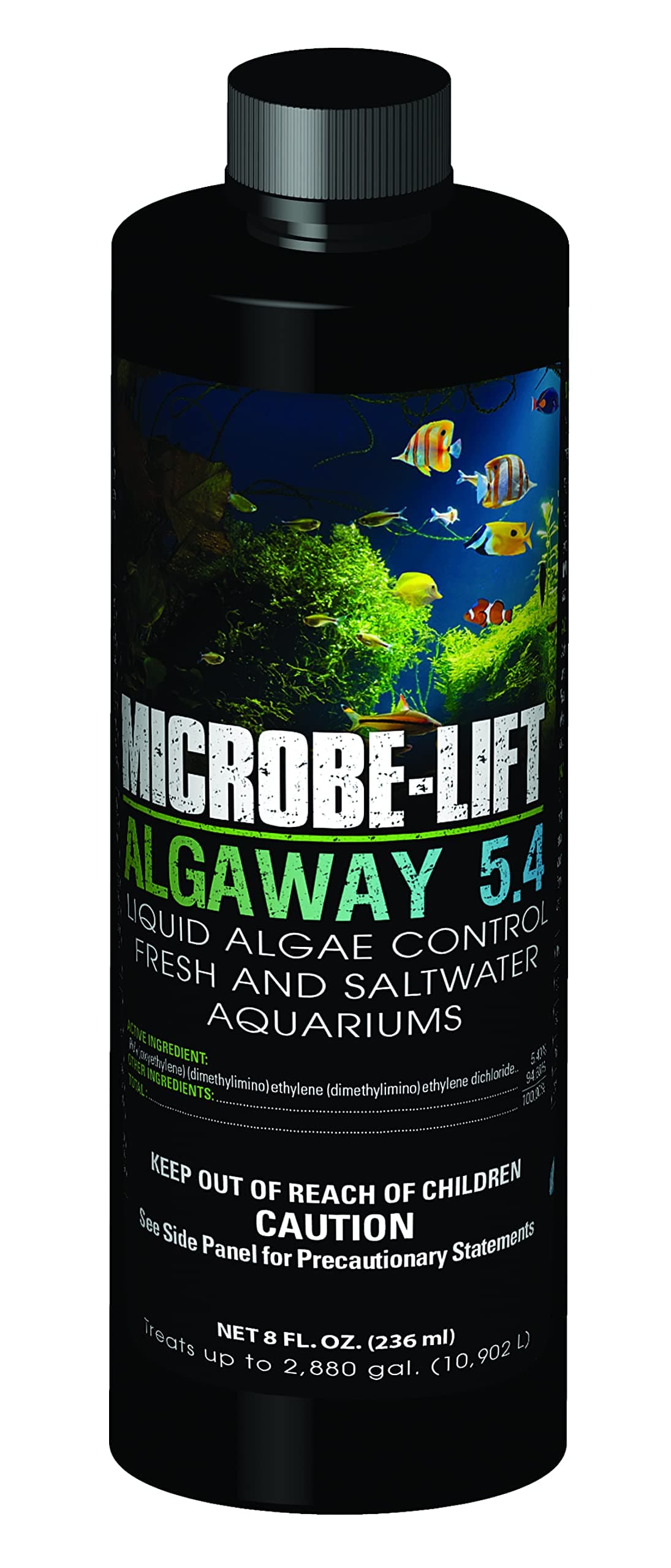 MICROBE-LIFT Algaway 5.4 Algae Remover for Aquariums, Algaecide for Freshwater and Saltwater Tanks, Aquarium Algae Control and Fish Tank Cleaner, Safe for Fish and Plants, 8 Ounces (ALGAA08)