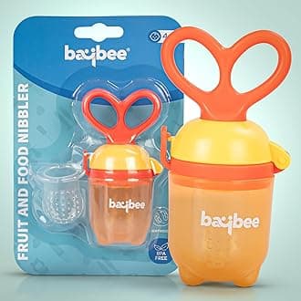 Baybee Silicone Fruit Nibbler & Baby Food Feeder | Baby Teether & Pacifier for 3+ Months Toddlers | Babies Fruit & Food Veggie Teether for Infants | Hygenic & BPA Free Extra Soft Organic- Pacifier