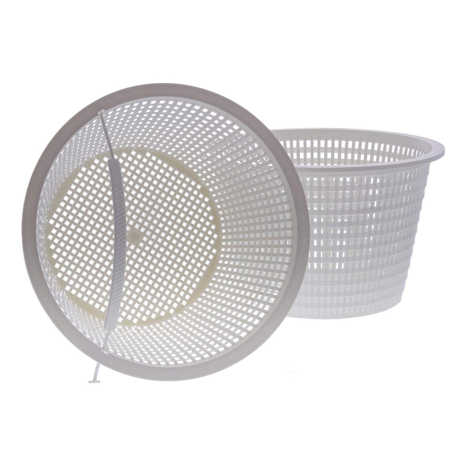 U.S. Pool Supply Swimming Pool Plastic Skimmer Replacement Basket (Set of 2) - Skimmer Basket for Inground Pool, Skim Filter Remove Leaves and Debris - 8" Top, 5.5" Bottom, 5" Deep - Not Weighted