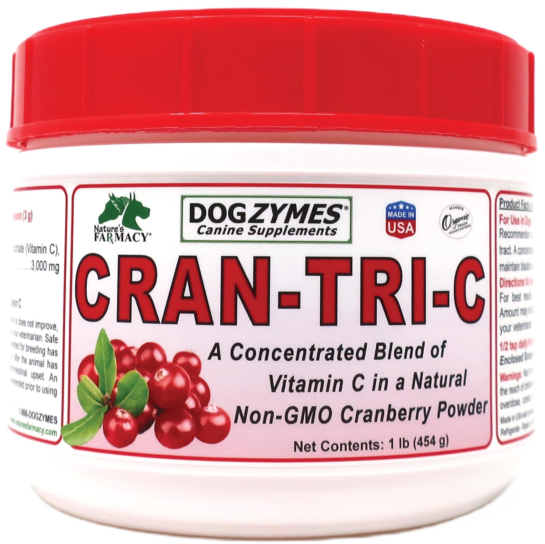 Cran Tri C Urinary Tract Support, Vitamin C Blend, 1418mg per Teaspoon (1 Pound)