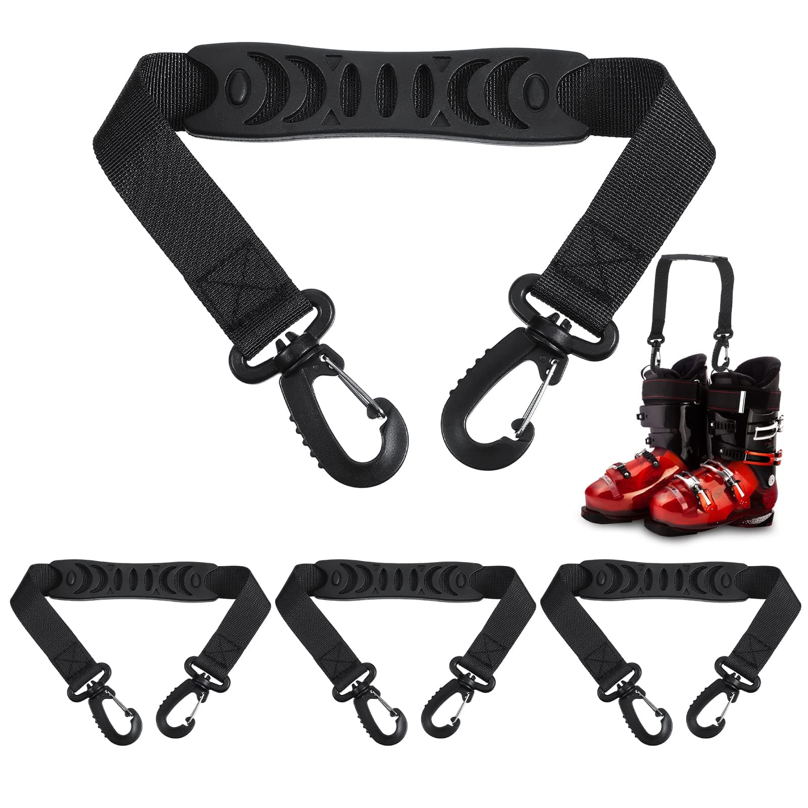 Kasyat Ski Boot Carriers Straps Snowboard Boot Carrier Strap Roller Skate Shoulder Sling Leash Athletic Winter Gear Leash