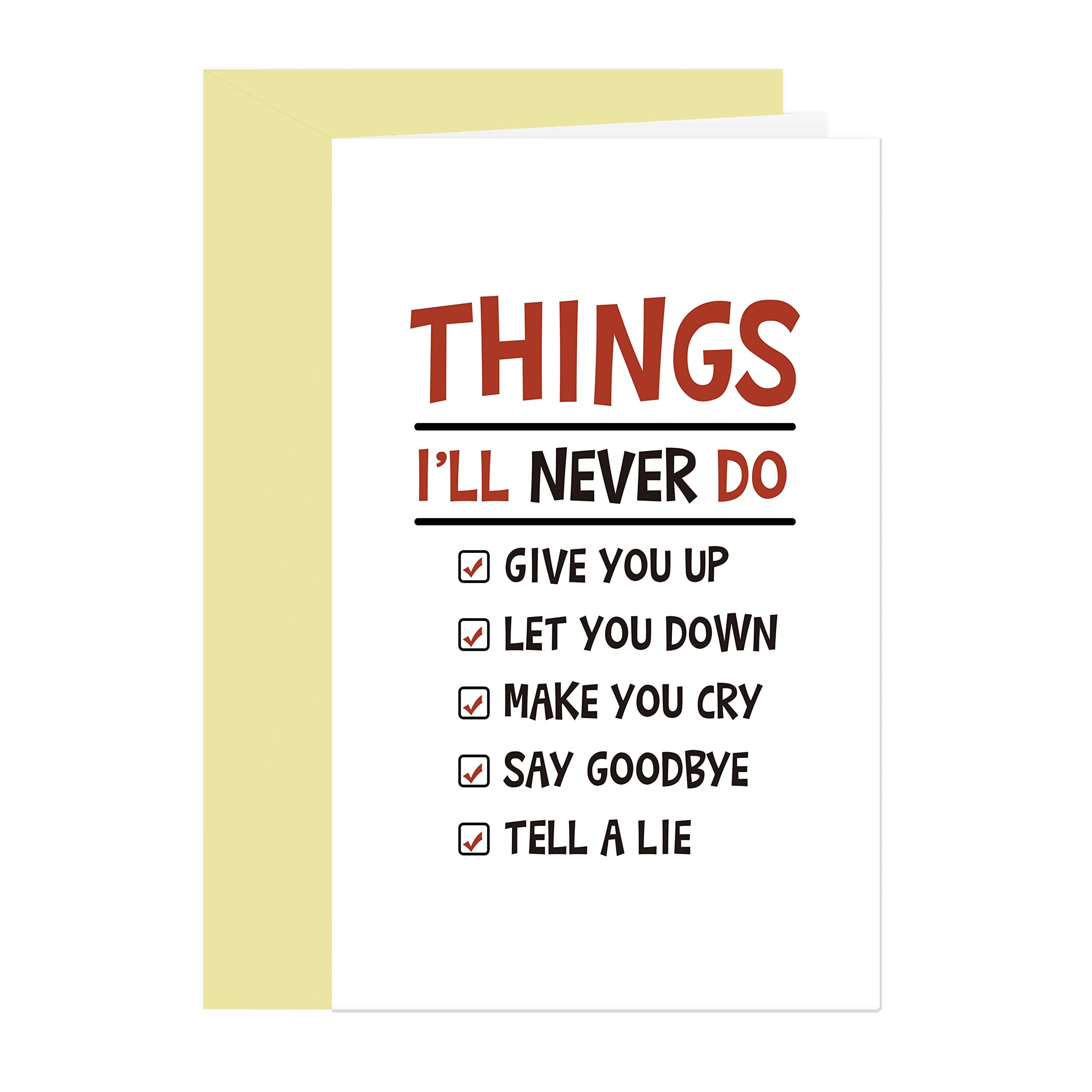 Comting Funny Things I'll Never Do On Valentine's Day Card, Anniversary Card for GF Him Daughter, Romantic Vday Card