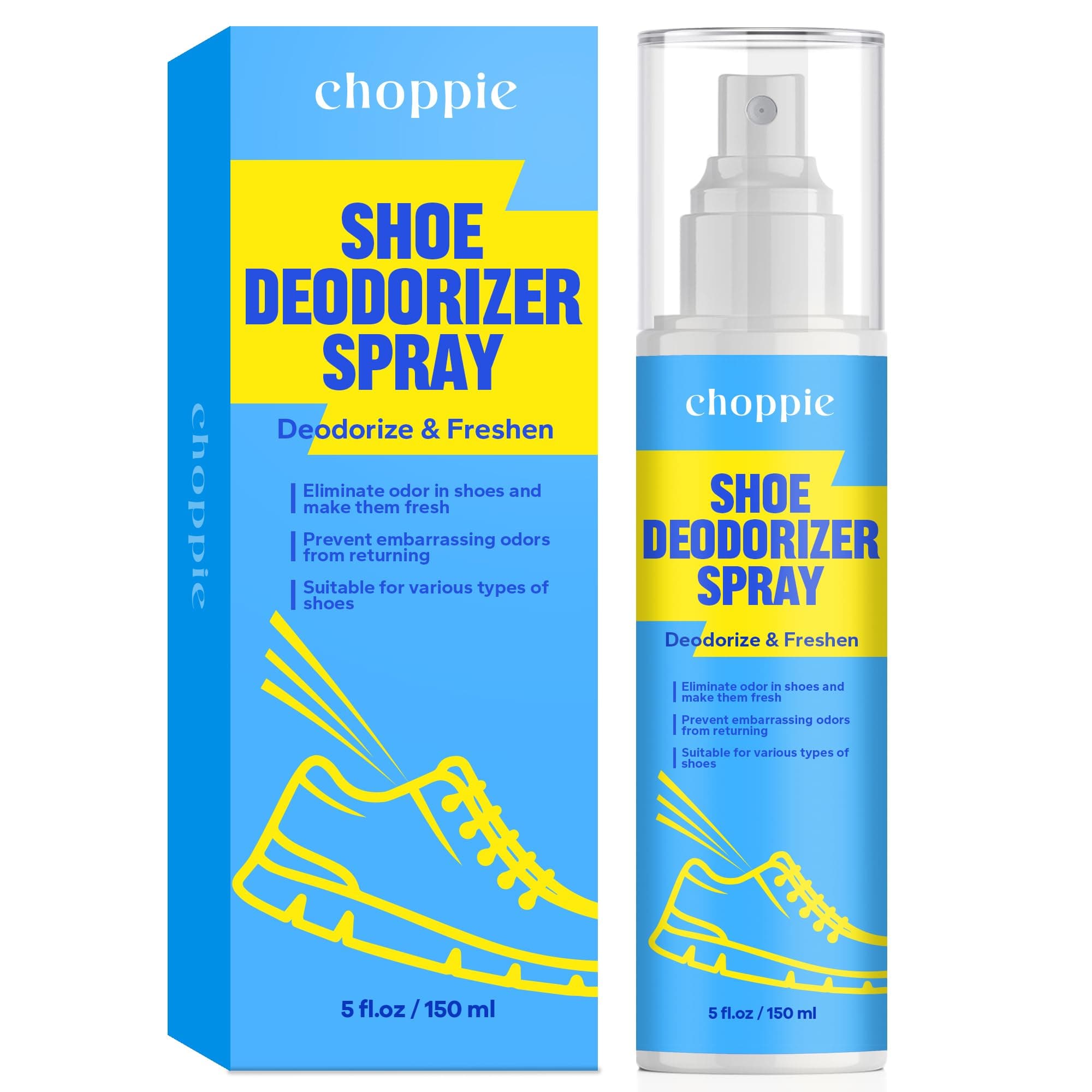 Shoe Deodorizer Spray (5 Fl Oz), Deodorizer for Destroy Embarrassing Odors, Foot Spray for Smelly Feet, Shoe Smell Eliminator