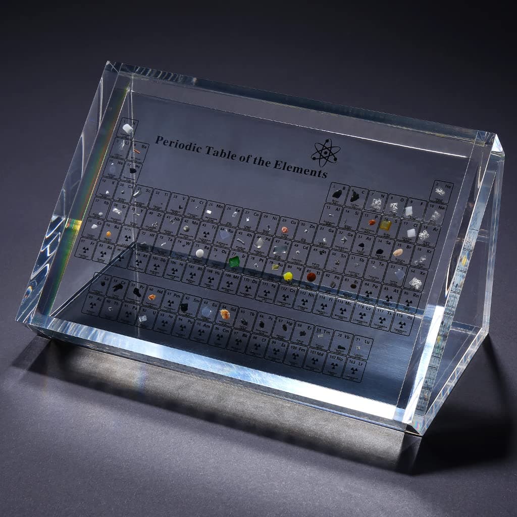 Periodic Table with Real Elements Triangle With Base,Periodic Table Display with Elements,Chemical Element Decoration for students Gift