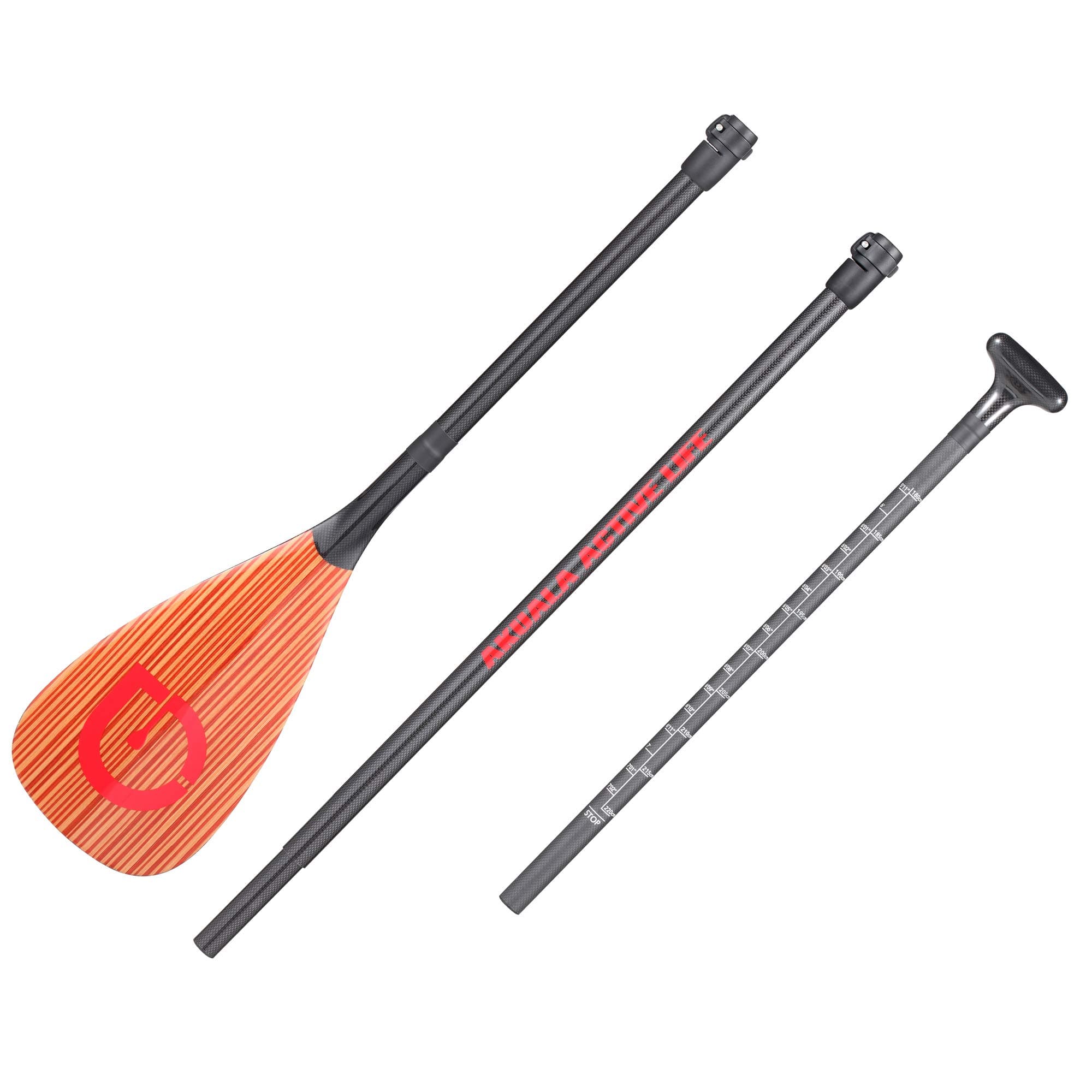 AKUALA 3PCS Adjustable Carbon SUP Paddle (Wood)