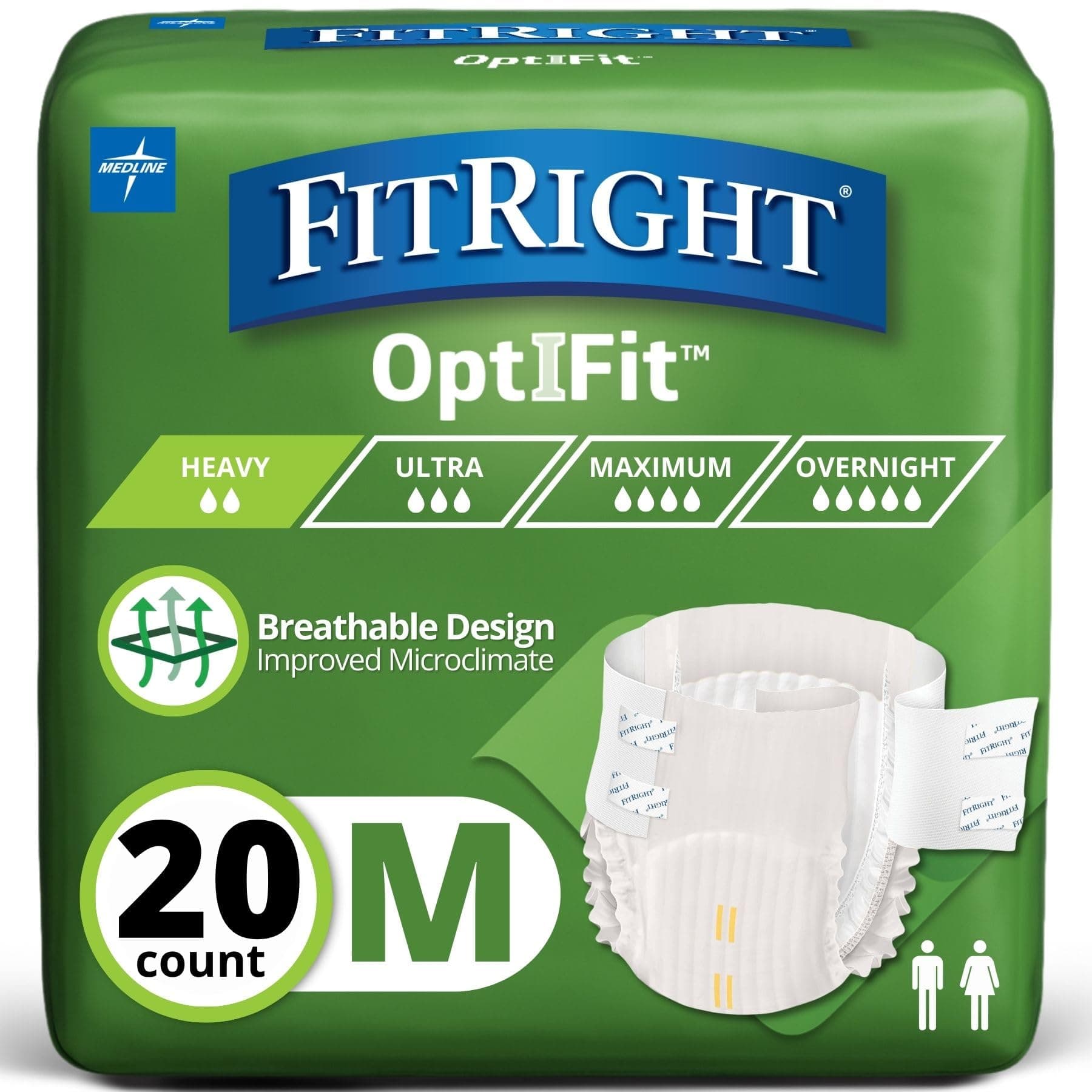 FITEXTRAMDZ - FitRight Extra Briefs,Medium by Medline