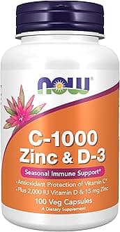 Foods C-1000 Zinc & Vitamin D3 100 Veg Capsules | Seasonal Immune Support | Antioxidant