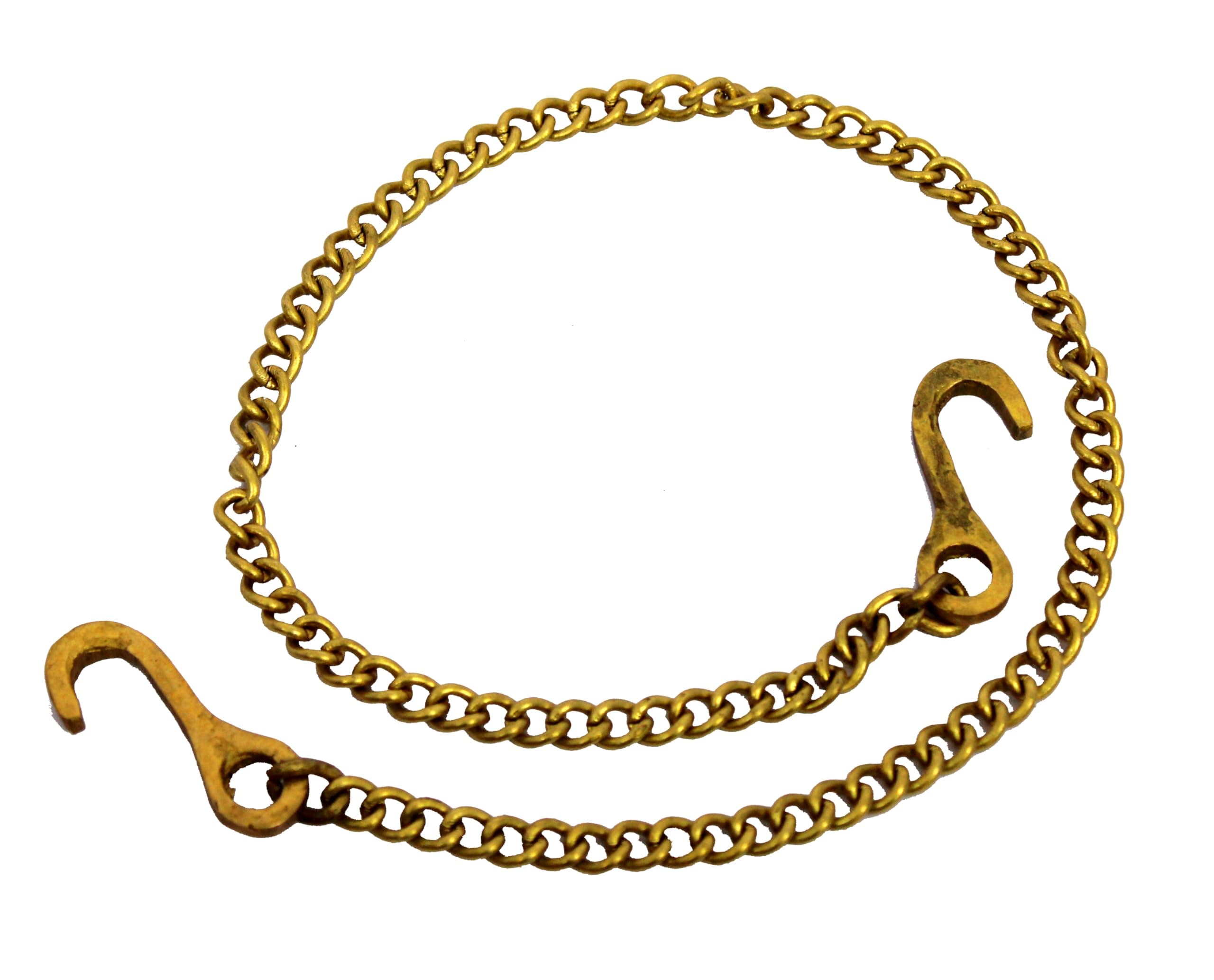 ESPLANADE Brass Chain with Hooks for Hanging Bell Diya Deepak Bells - Length 2 Feet (24" Inches) (2 Feet)