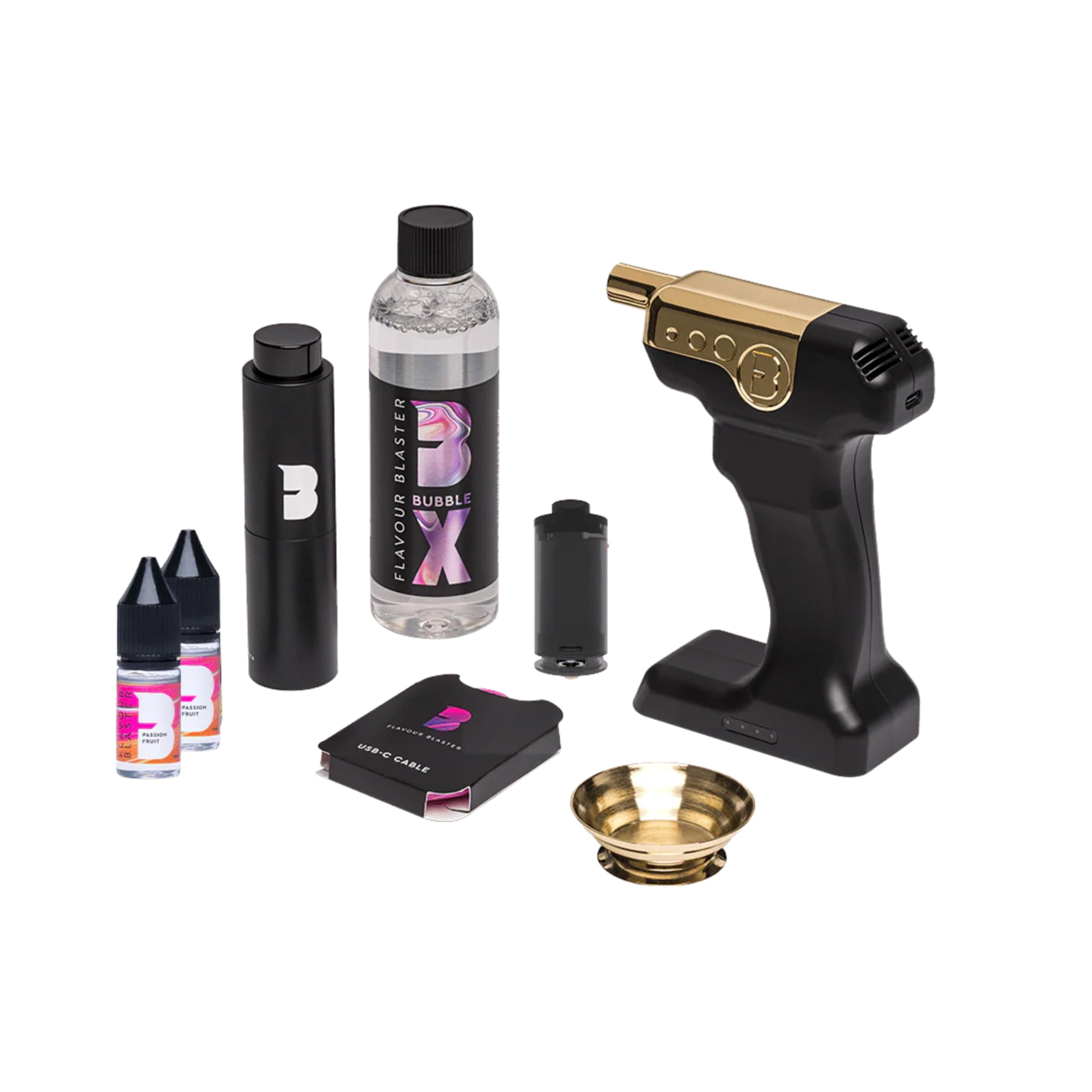 Flavour Blaster New Mini 2 Cocktail Gun Kit | Smoking Machine With Aroma And Bubbles Smoke Bubble For Elevating Drinks & Food Flavour-Rich Clouds Gift Sets Black