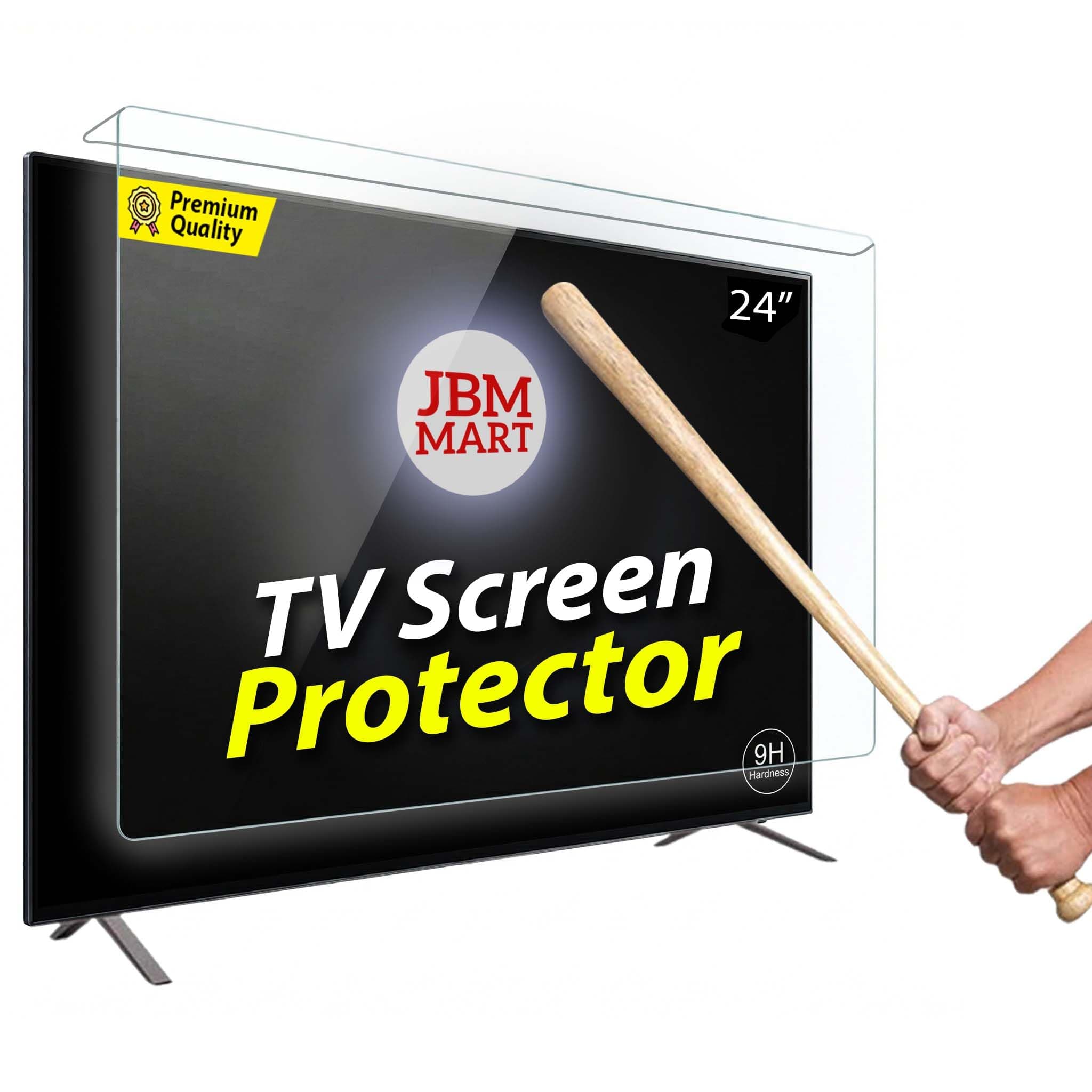 JBM MART 24 Inch LED/LCD/3D/PLASMA TV Screen Protector Glass TV Guard [Non Breakable Tempered Fiber Glass Guard]- 100% Crystal Clear Transparent