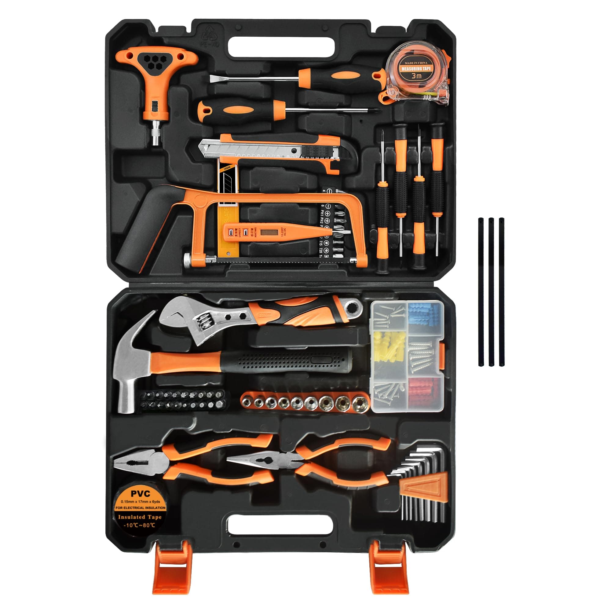 SOLUDE 182-Piece Home Repair Tool Set,Basic Tool Kit for Men Women Homeowner Starter,Household Tool Set with Case for Home Maintenance & DIY Project (182 pcs)