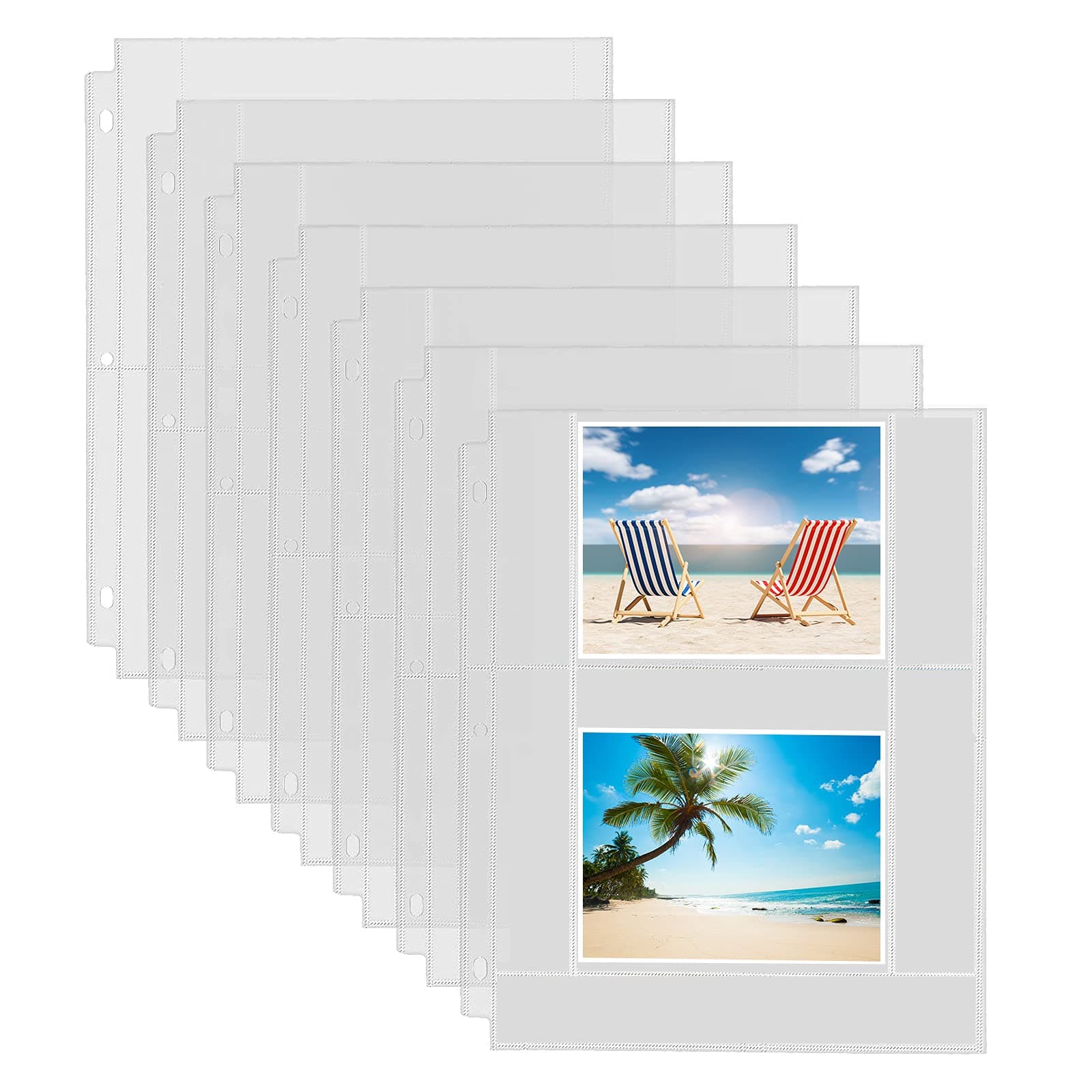 30Pack Photo Page Protector for 3 Ring Binder (4x6 inch 2 Pocket Per Page) Clear Archival Photo Pages Top Loading Photo Album Refill Plastic Binder Sleeve Photo Pockets with Memo Pockets