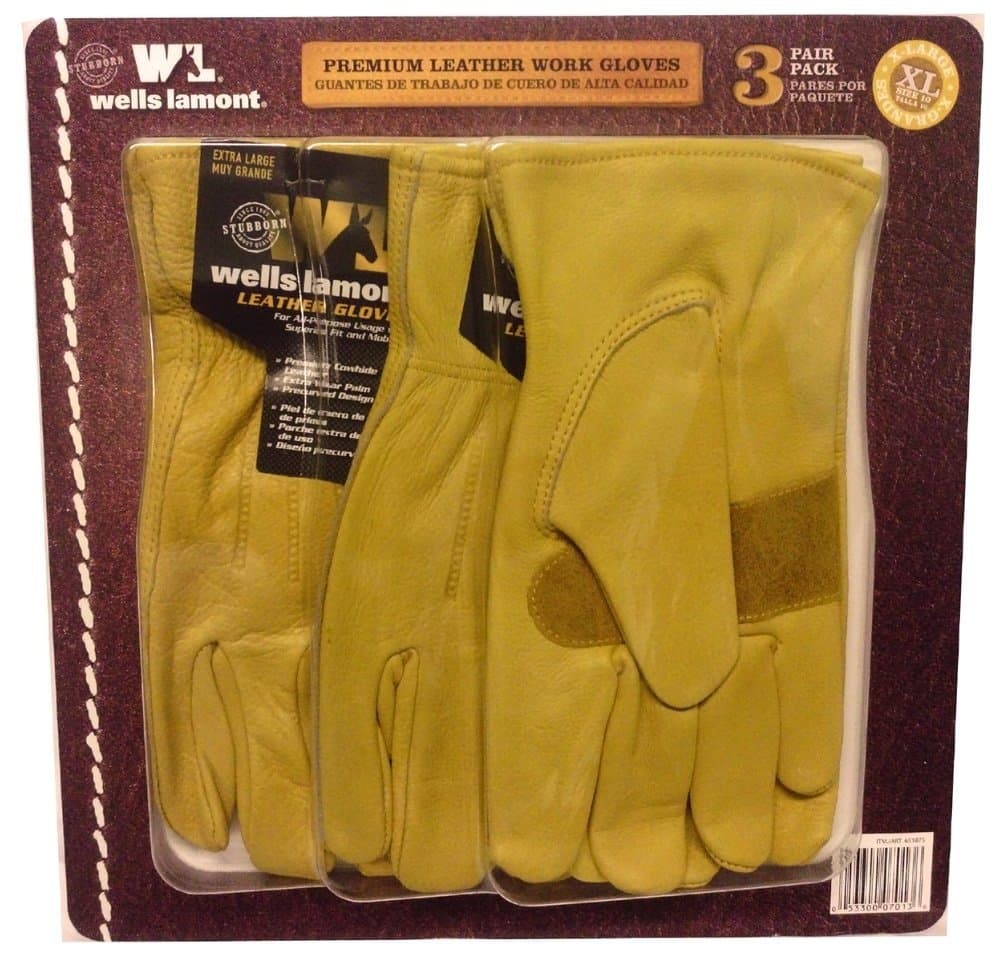 Premium Leather Work Gloves 3 Pair Pack X-Large