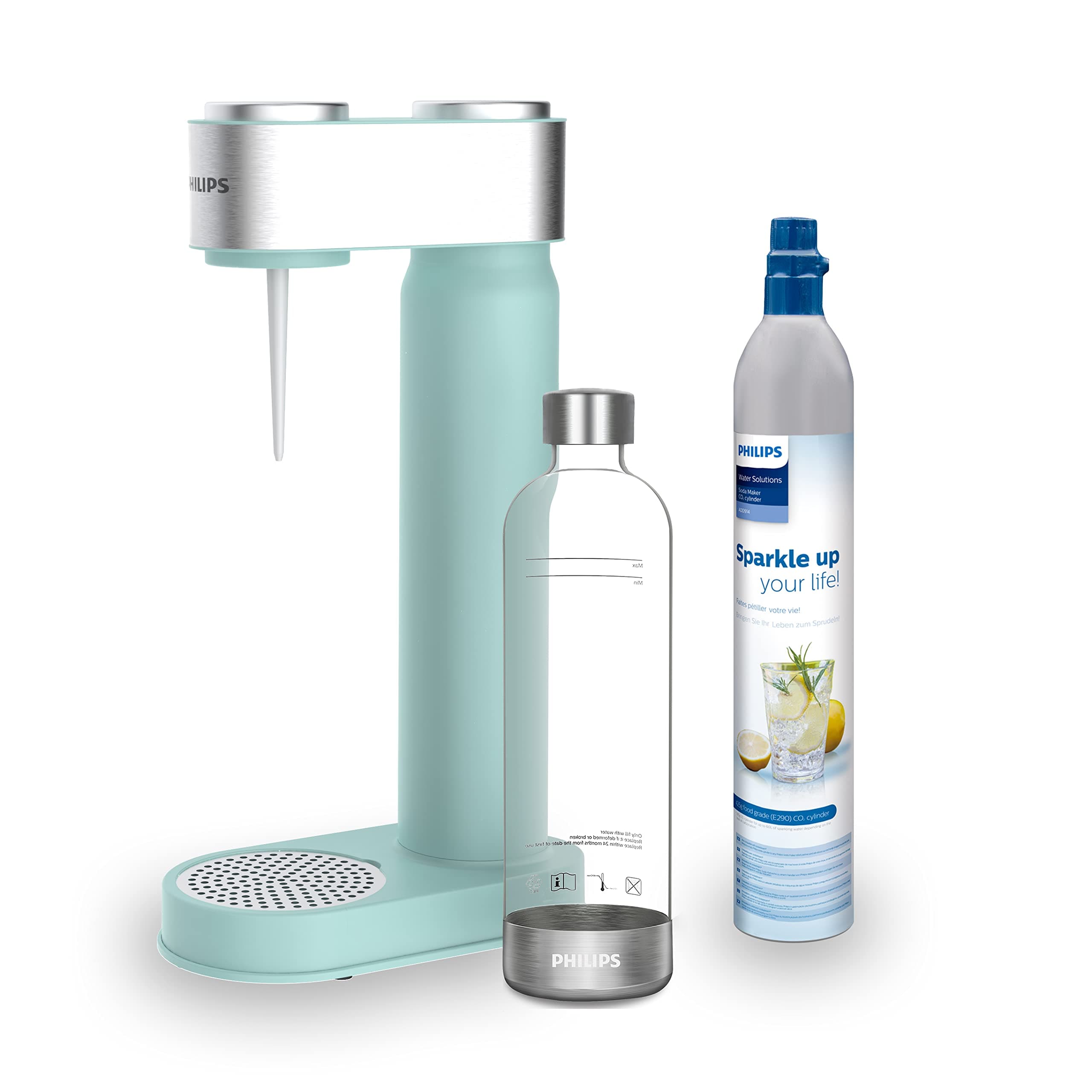 Philips ADD4902MT/10 GoZero Sparkling Water Maker, Plastic, 1 Liter, Mint