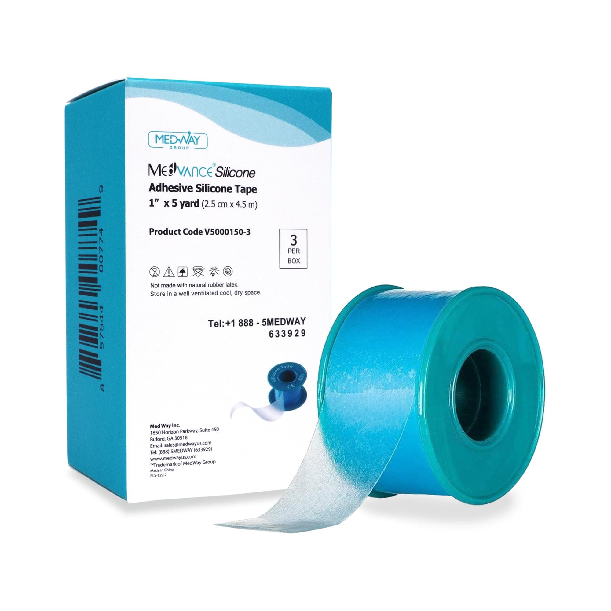 Soft Silicone Tape with perforation for easy cut size - 1" Width (3 Pack, 5 Yards)
