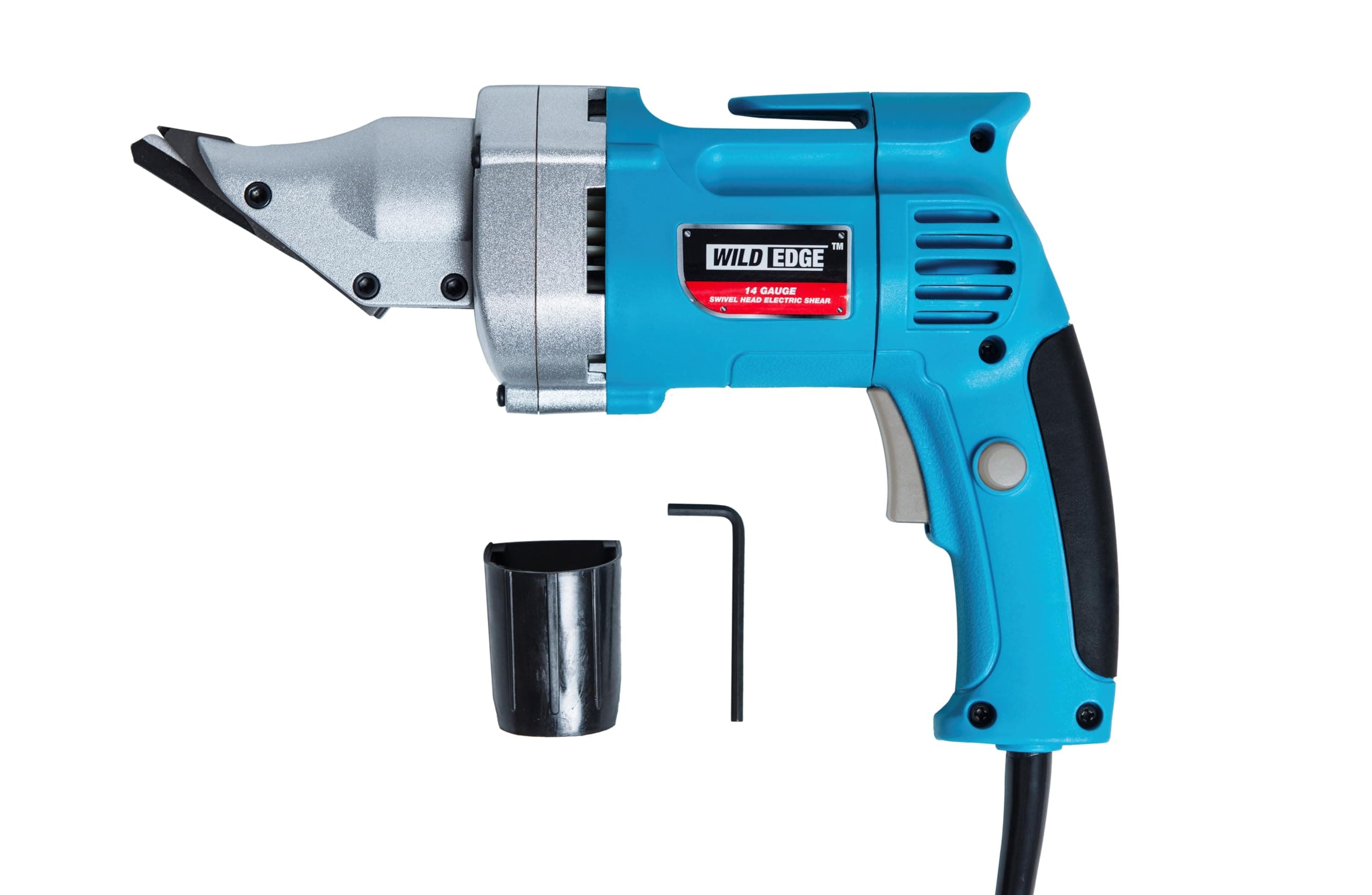 Electric Metal Shear, 14 Gauge 5.0 Amp Variable Speed Swivel Head Heavy Duty Sheet Metal Cutter