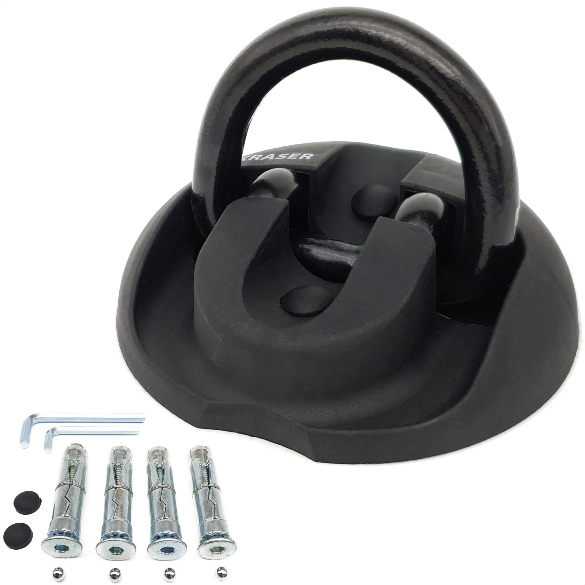 KRASER KR804 High Security Ground Anchor Wall Anchor with Highest Security Level 10 of 10 - Anchor for Motorcycles Moped & Bicycle with 14 mm Shackle Made of Hardened Special Steel Mounting Anchor