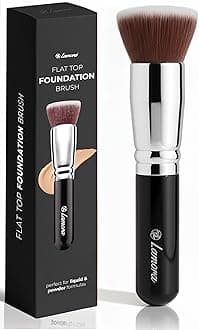 Foundation Brush Kabuki Flat Top - Perfect For Blending Liquid Make Up, Cream or Flawless Powder Cosmetics - Buffing, Stippling, Concealer - Premium Quality Synthetic Dense Bristles