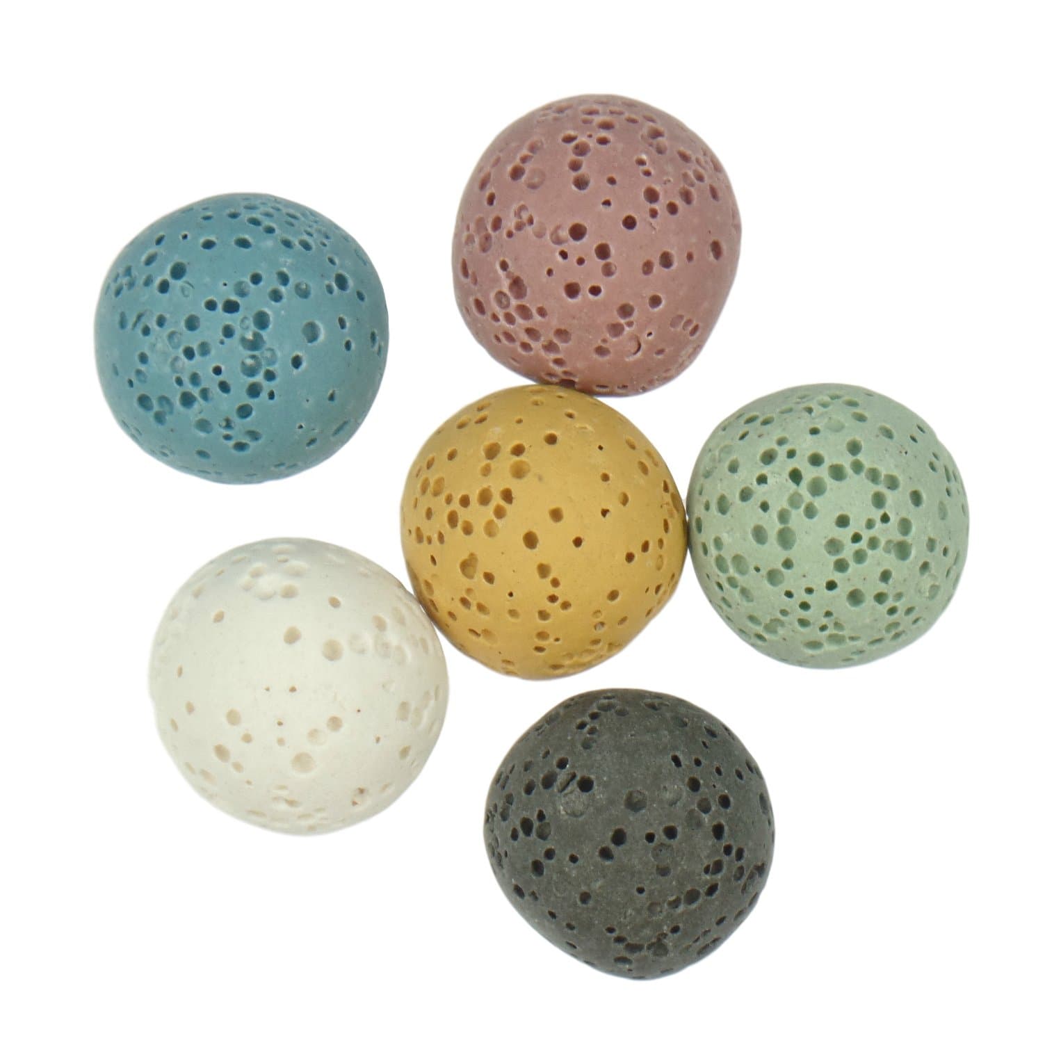 Real Volcanic Lava Beads for use in Aromatherapy Lockets and Bolas (6 mm Round)