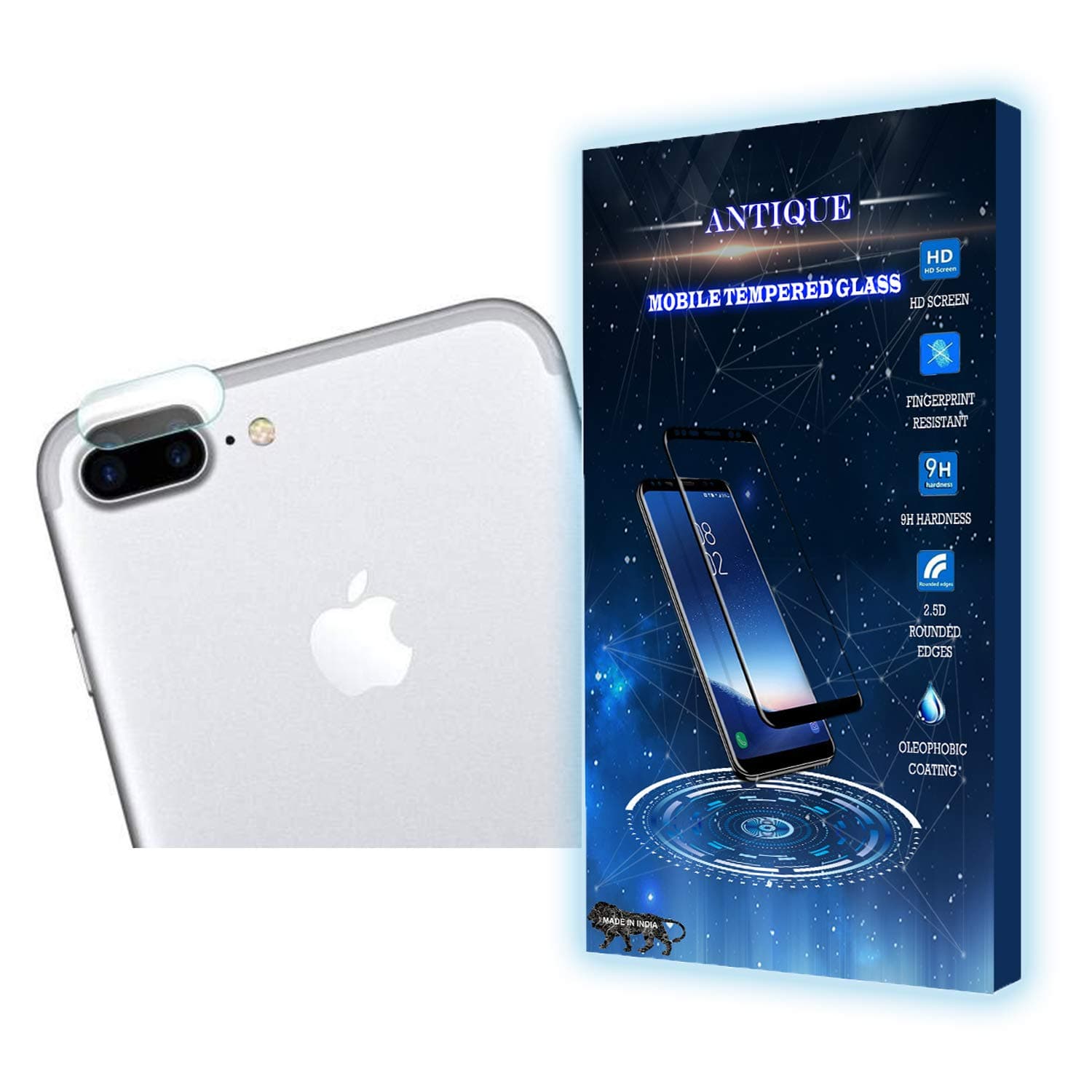 ANTIQUENo Flash-Cut Camera Lense Guard Tempered Glass Compatible for IPHONE 8+