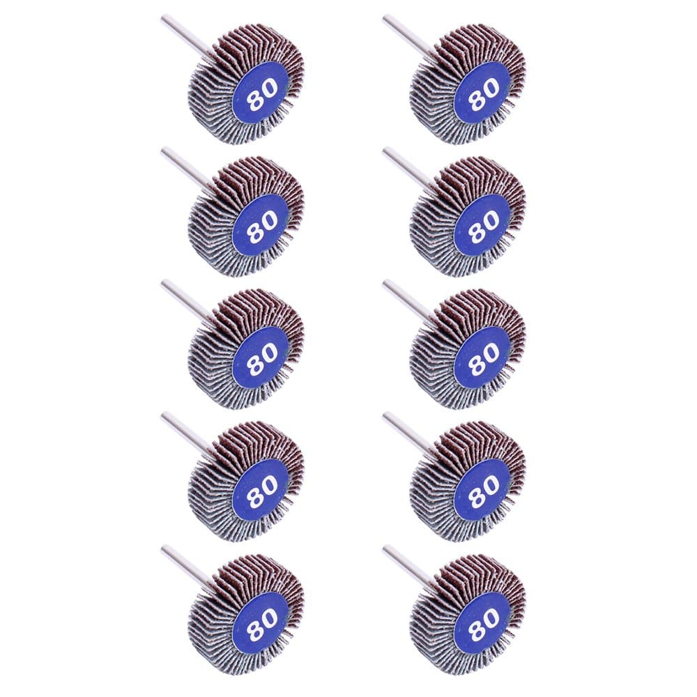 10 Pack Abrasive Flap Wheel Sander 80 Grit 1/8 inch Shank for Drill Grinding Polishing Sanding Wheels Rotary Tool