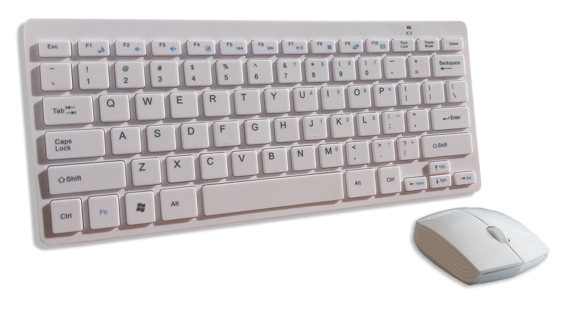 White Wireless Mini Keyboard & Mouse for SMART TV Samsung UE40H6670 & UE50F6400 & UE48H5500 & UE50H5500