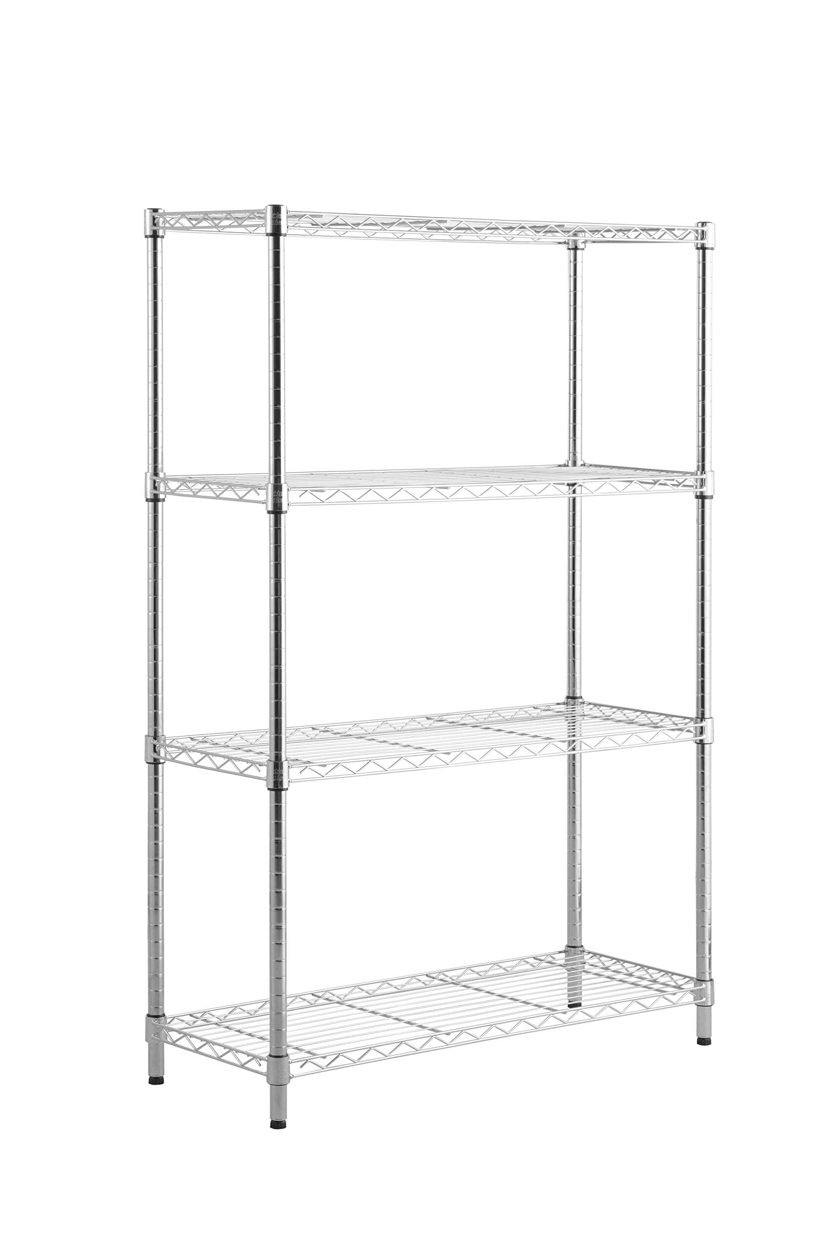 Racking Solutions VALUE RANGE - Chrome 4 Shelf shelving unit Huge 400kg storage capacity 1360mm H x 907mm W x 355mm D
