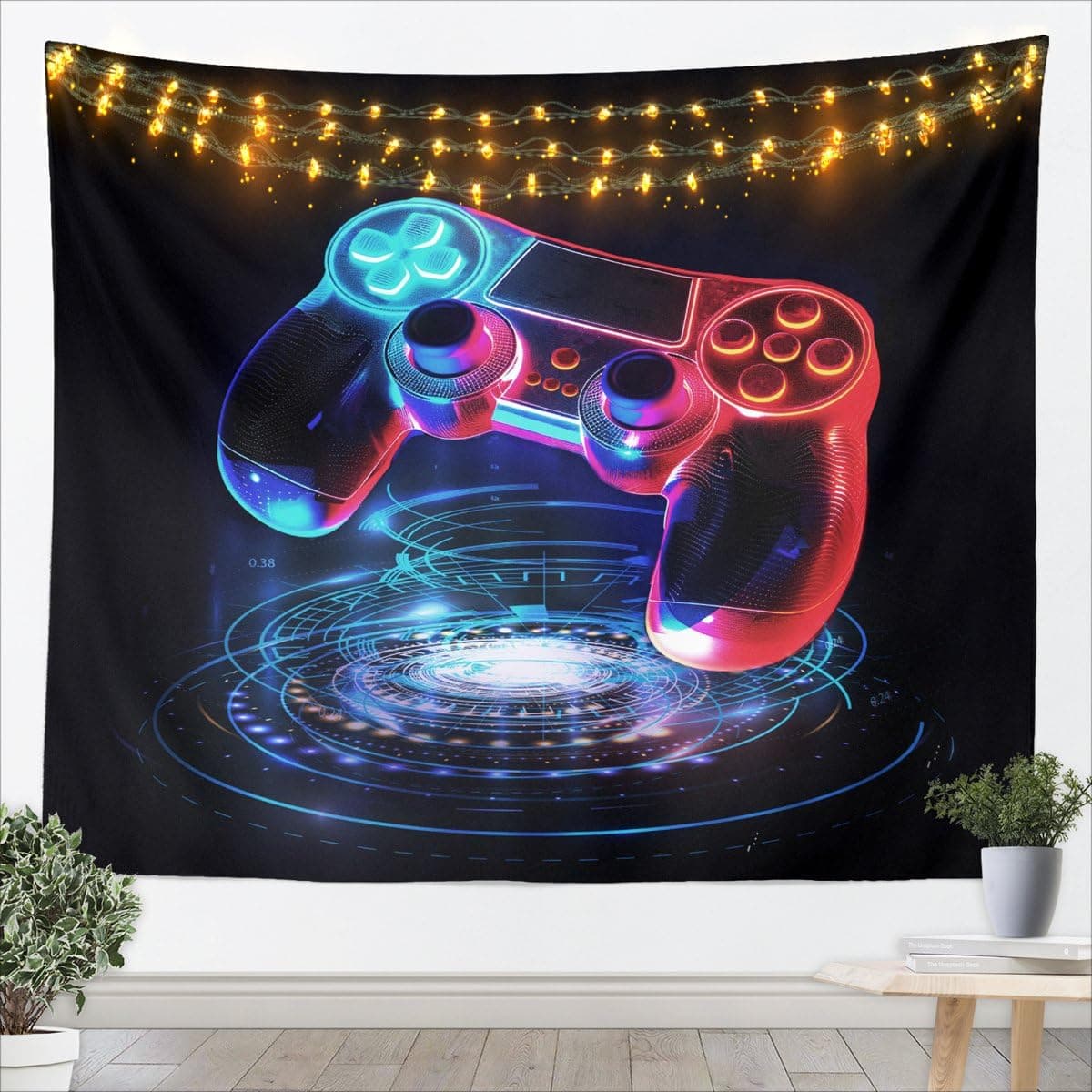 Manfei Modern Gamer Tapestry Video Games Wall Hanging for Kids Boys Teens Room Decor Gaming Wall Blanket Tapestries Wall Art Hanging, Small 51.2 x 59.1 Inches