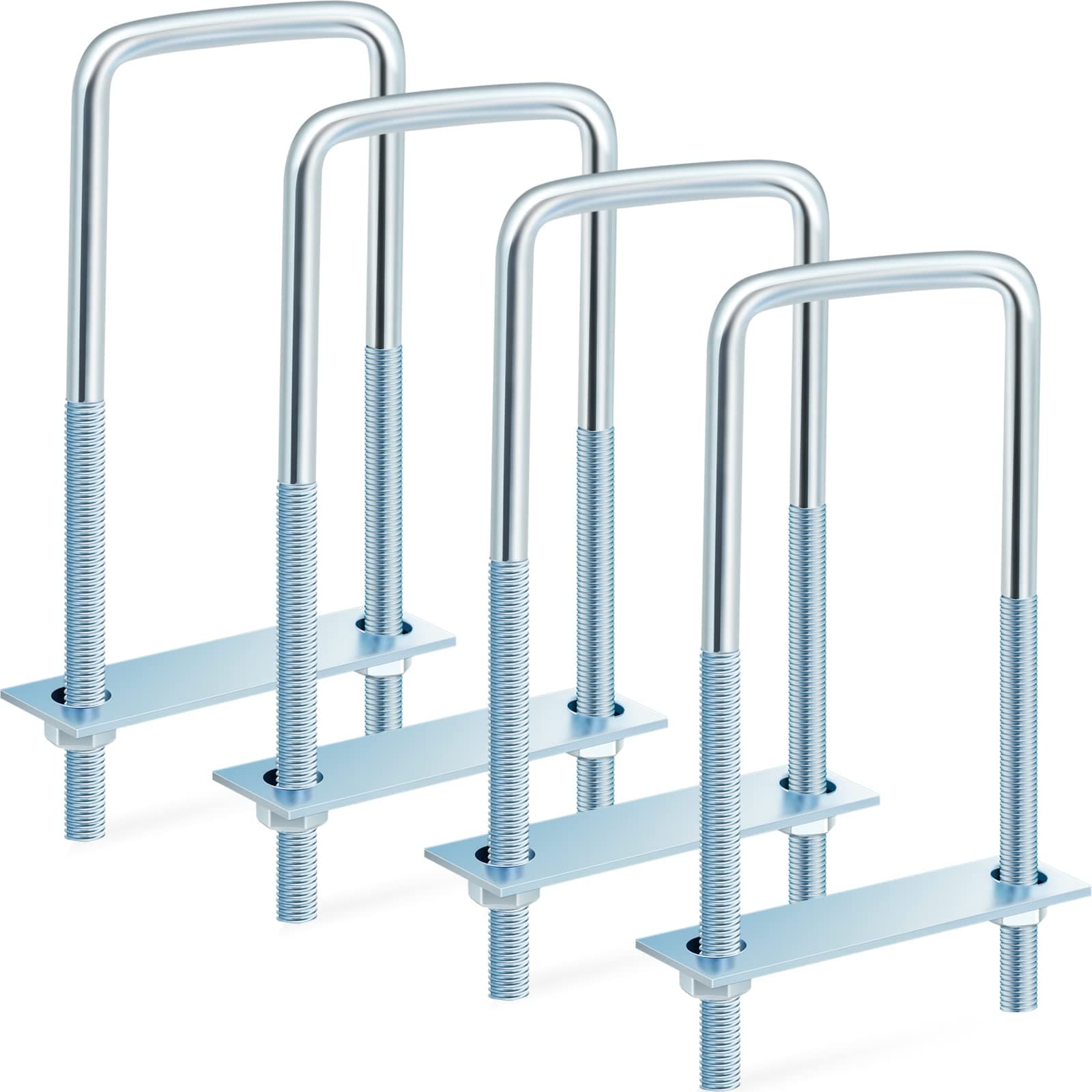 4 Pcs Square U Bolt Zinc 3/8" x 3" x 7" U Bolt Zn, Industrial & Scientific Materials U Bolts for Boat Trailer Tube, Rectangular Wood & Metal Objects