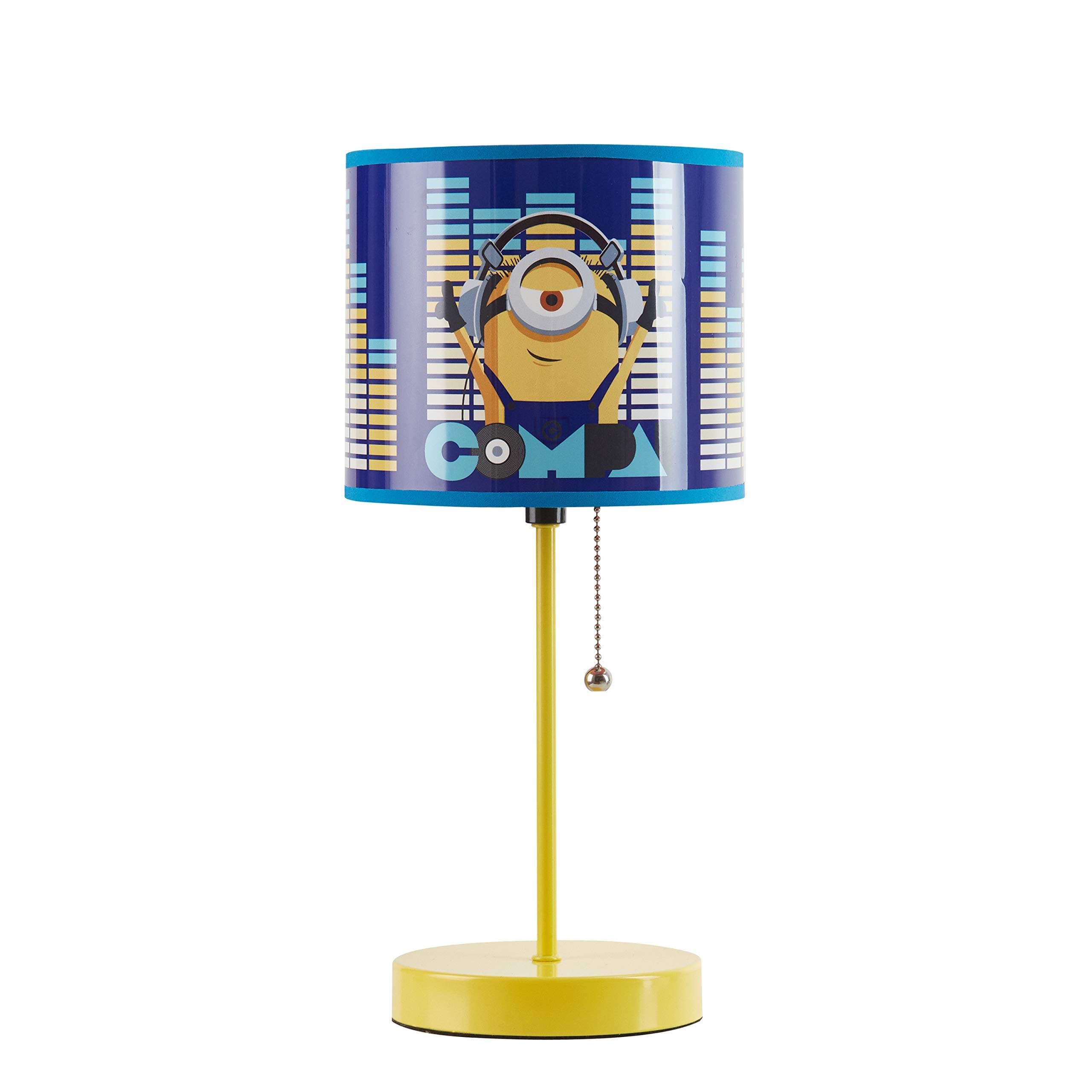 Idea Nuova Minions Stick Table Kids Lamp with Pull Chain, Themed Printed Decorative Shade